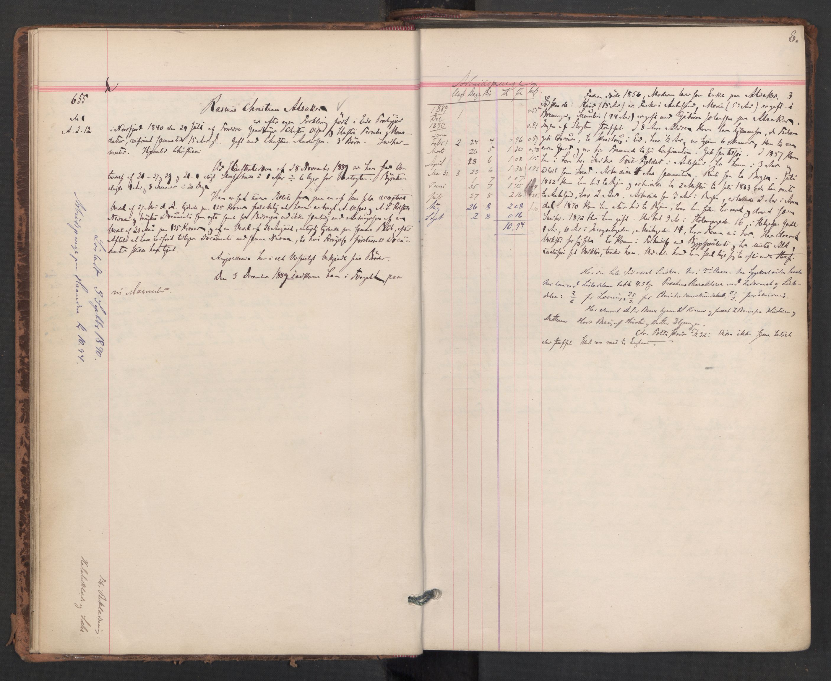 Botsfengslet, AV/RA-S-1539/D/Db/Dbb/L0026: 648h - 930h, 1889-1891, p. 8