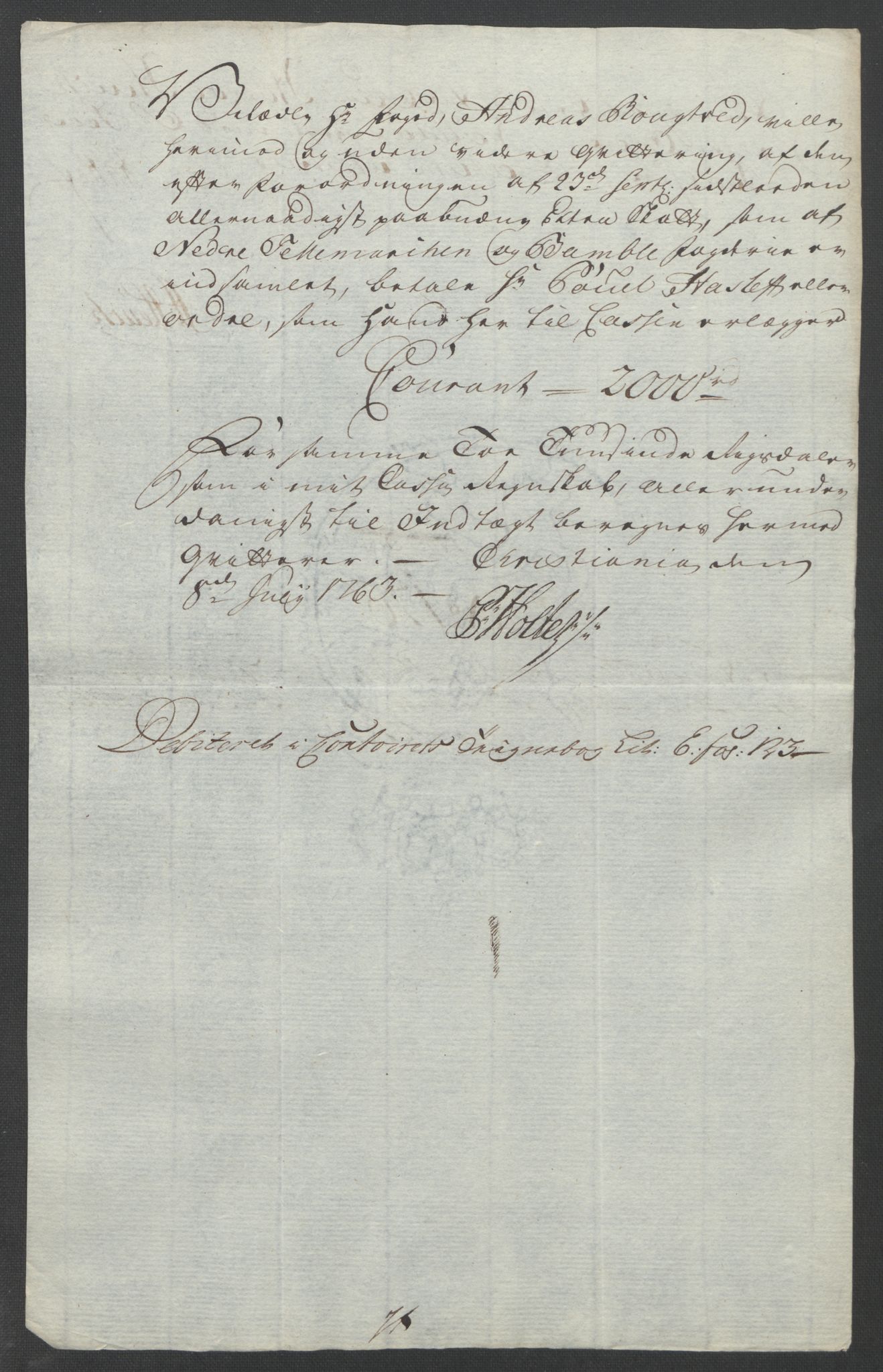 Rentekammeret inntil 1814, Reviderte regnskaper, Fogderegnskap, AV/RA-EA-4092/R37/L2239: Ekstraskatten Nedre Telemark og Bamble, 1762-1763, p. 777