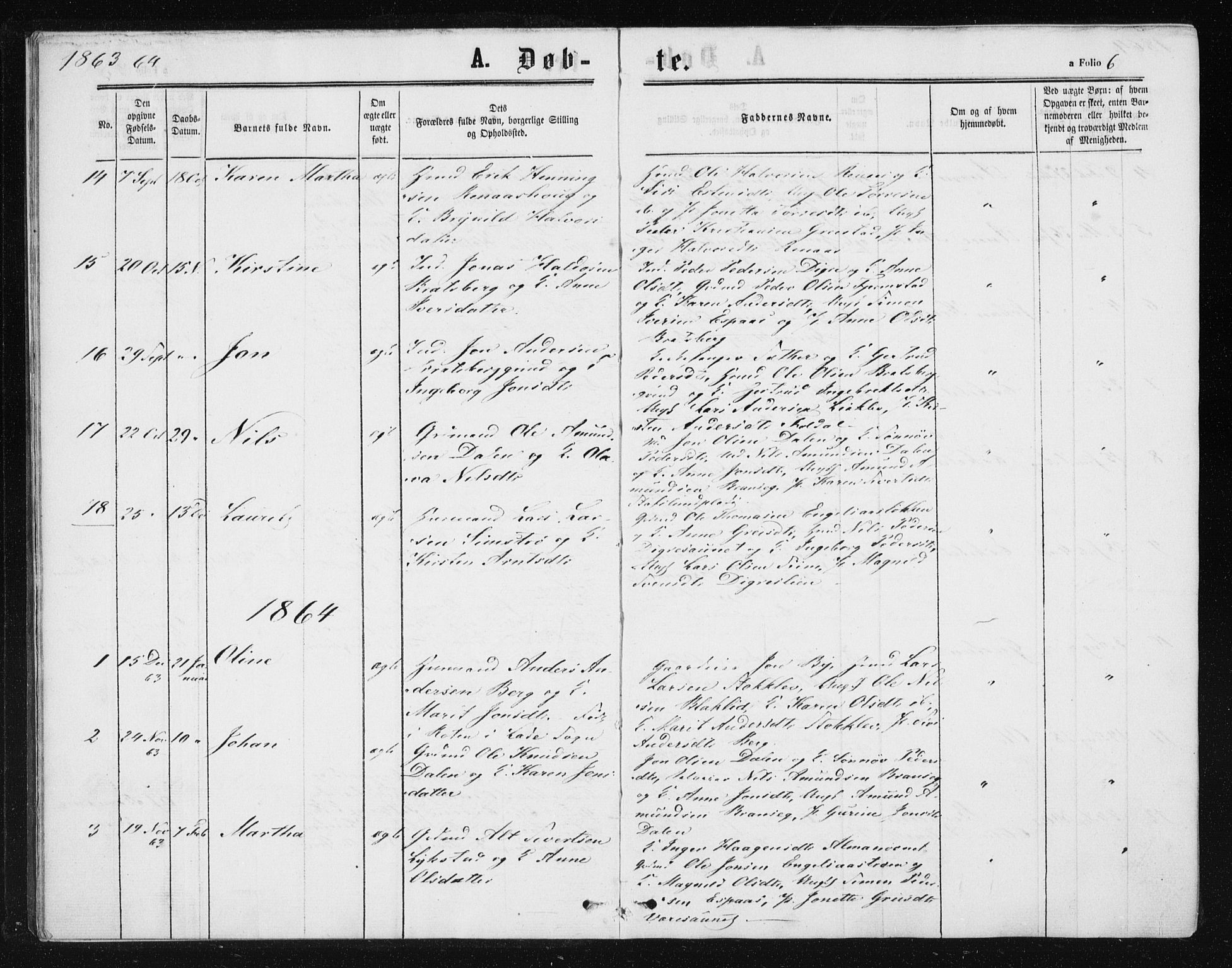 Ministerialprotokoller, klokkerbøker og fødselsregistre - Sør-Trøndelag, SAT/A-1456/608/L0333: Parish register (official) no. 608A02, 1862-1876, p. 6