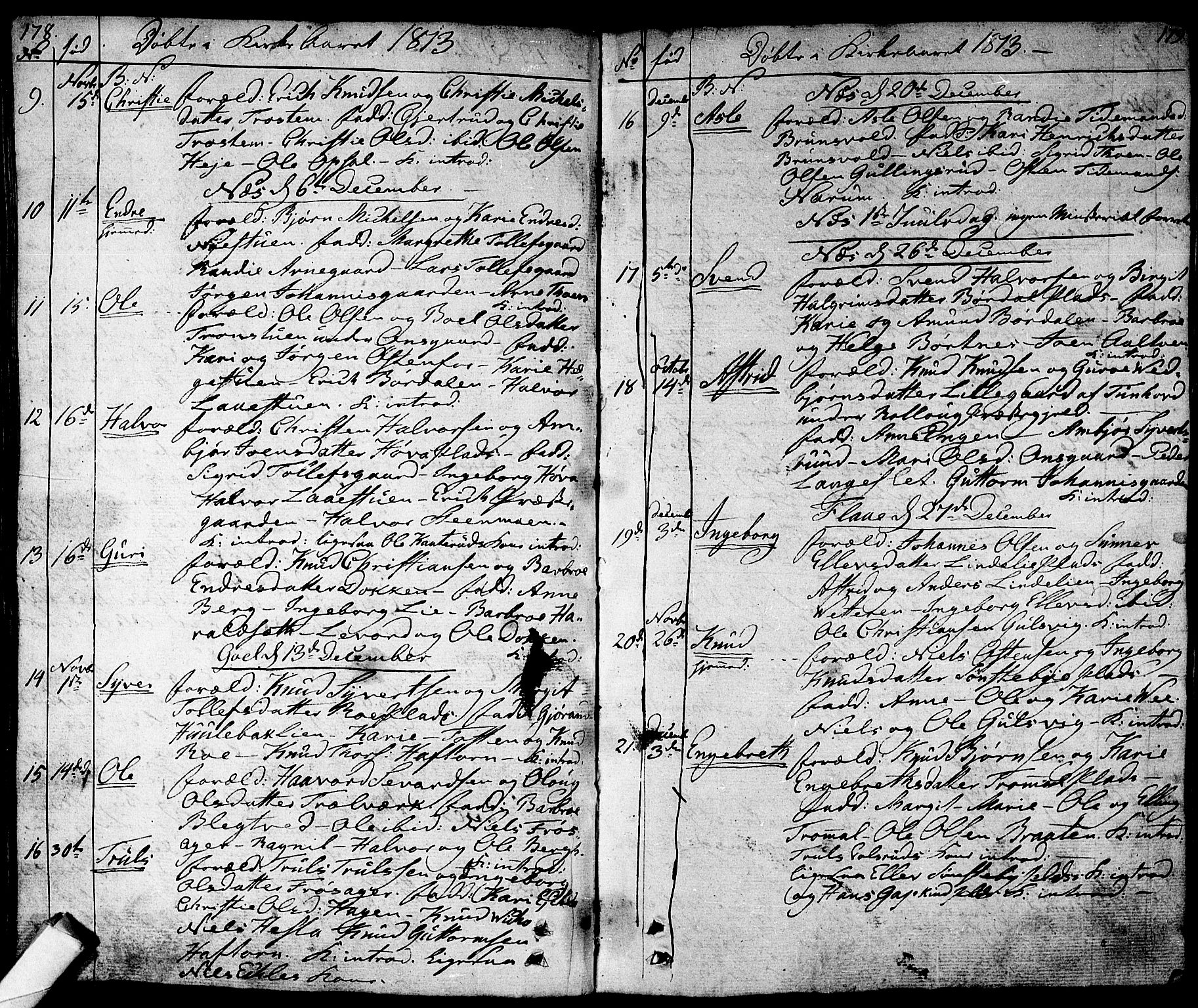 Nes kirkebøker, AV/SAKO-A-236/F/Fa/L0006: Parish register (official) no. 6, 1808-1814, p. 178-179