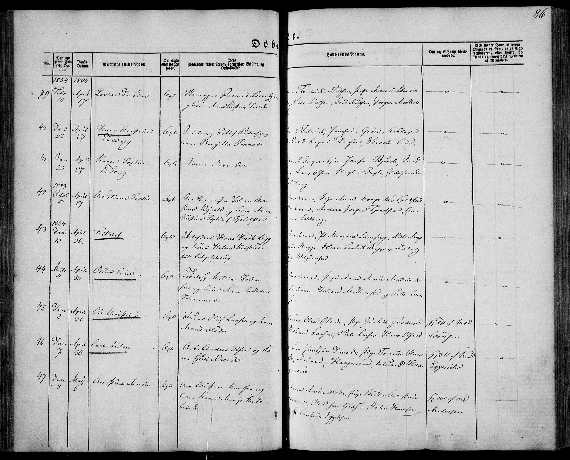 Larvik kirkebøker, AV/SAKO-A-352/F/Fa/L0003: Parish register (official) no. I 3, 1848-1856, p. 86