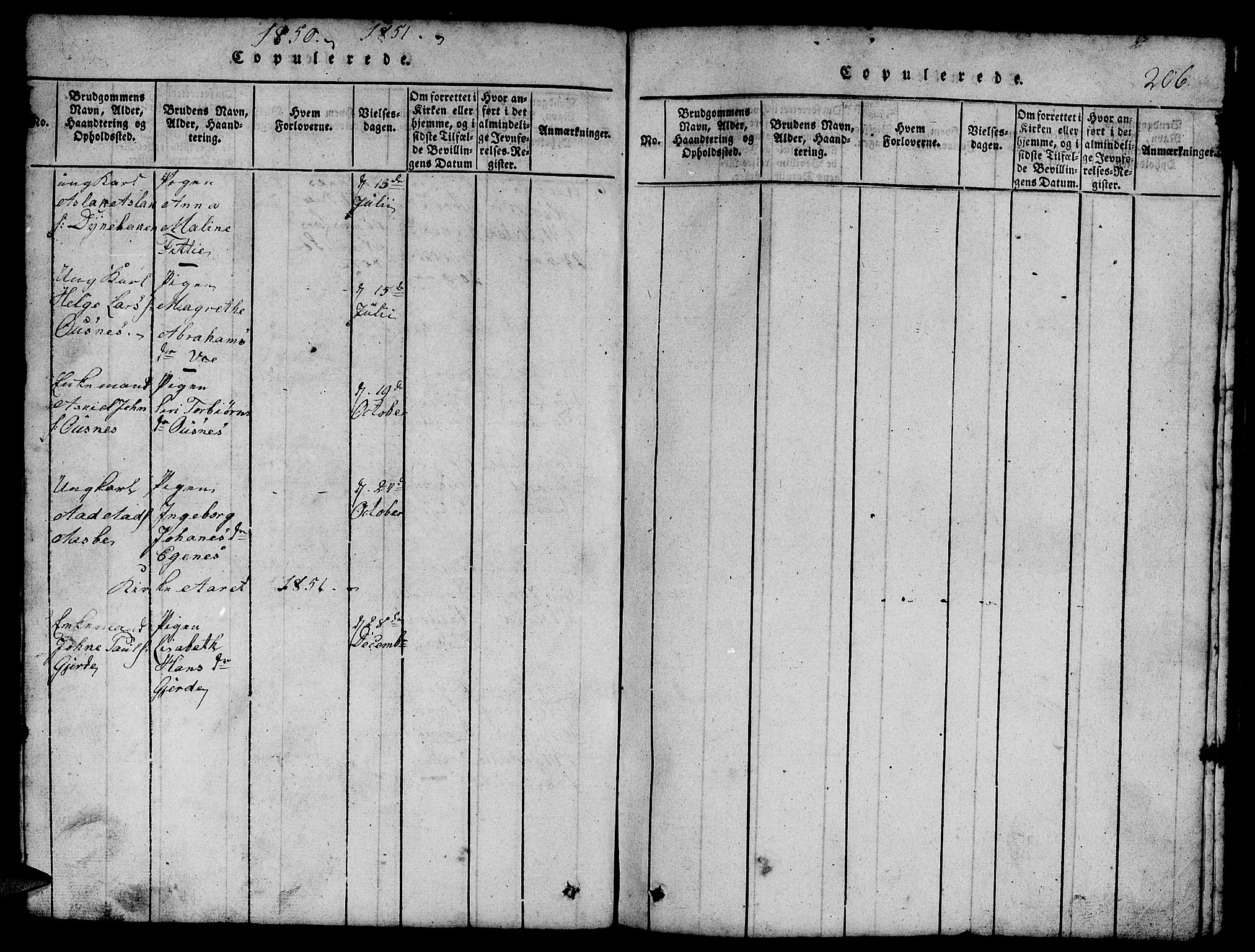 Etne sokneprestembete, SAB/A-75001/H/Hab: Parish register (copy) no. B 1, 1815-1850, p. 206