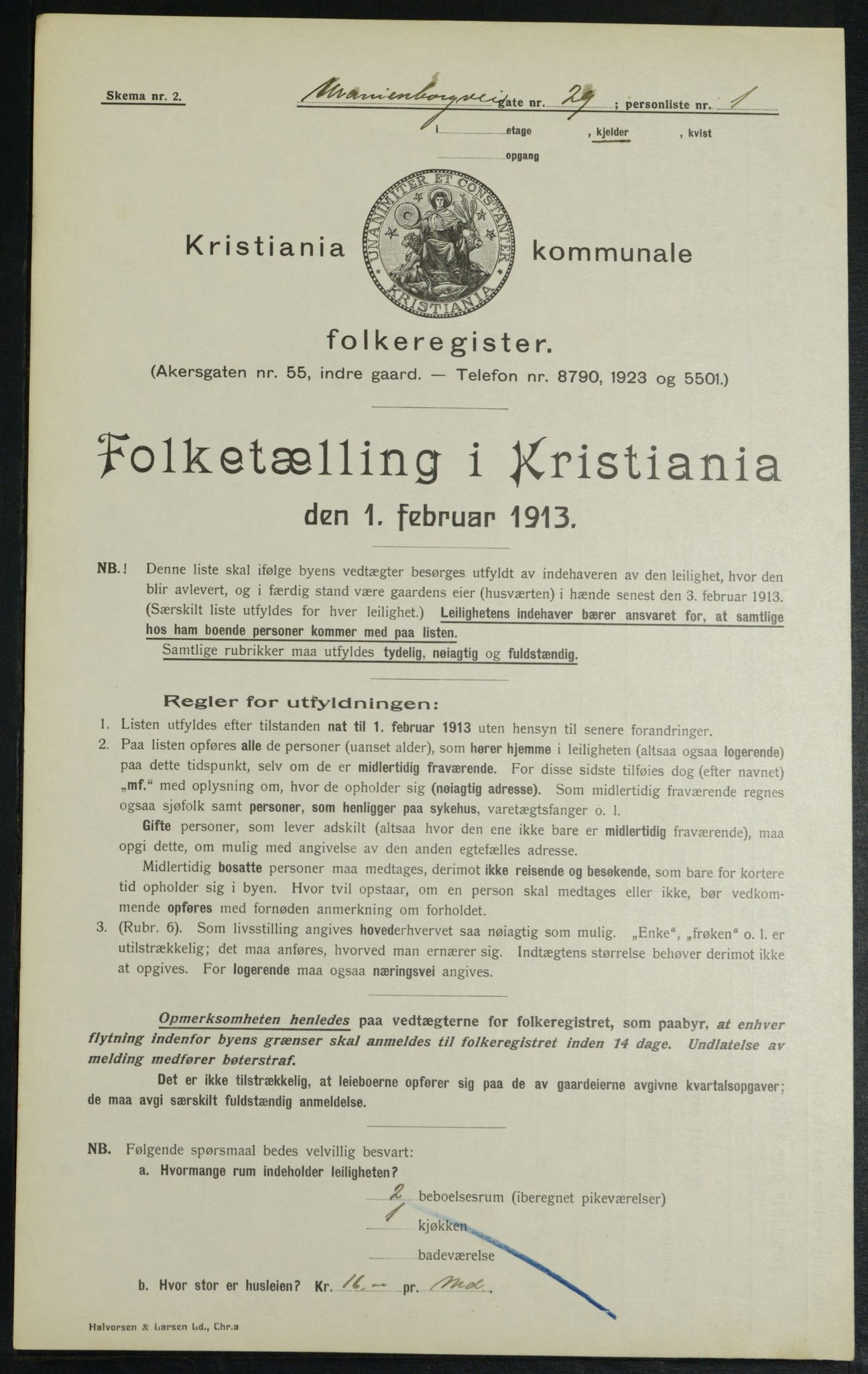 OBA, Municipal Census 1913 for Kristiania, 1913, p. 120469