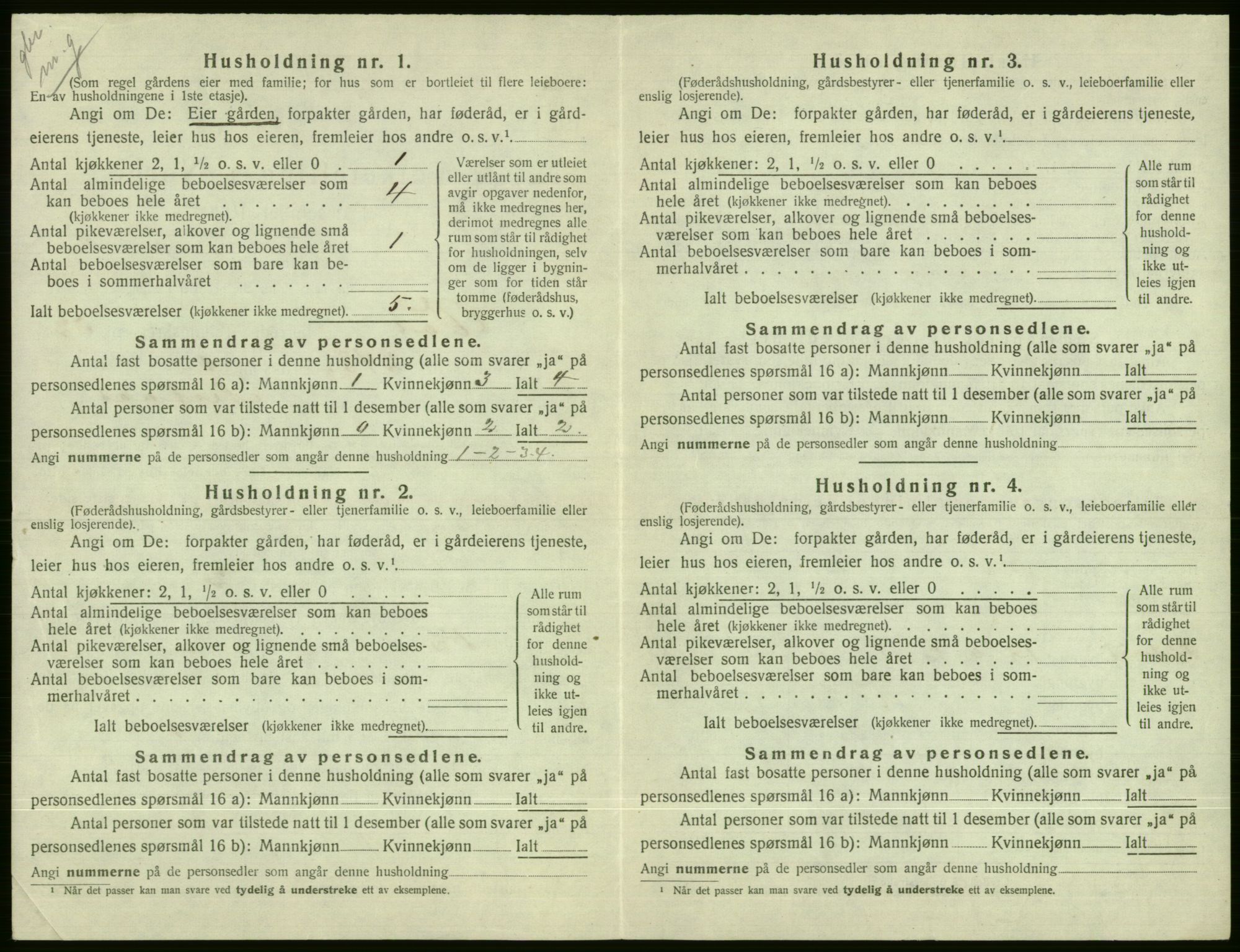 SAB, 1920 census for Voss, 1920, p. 2758