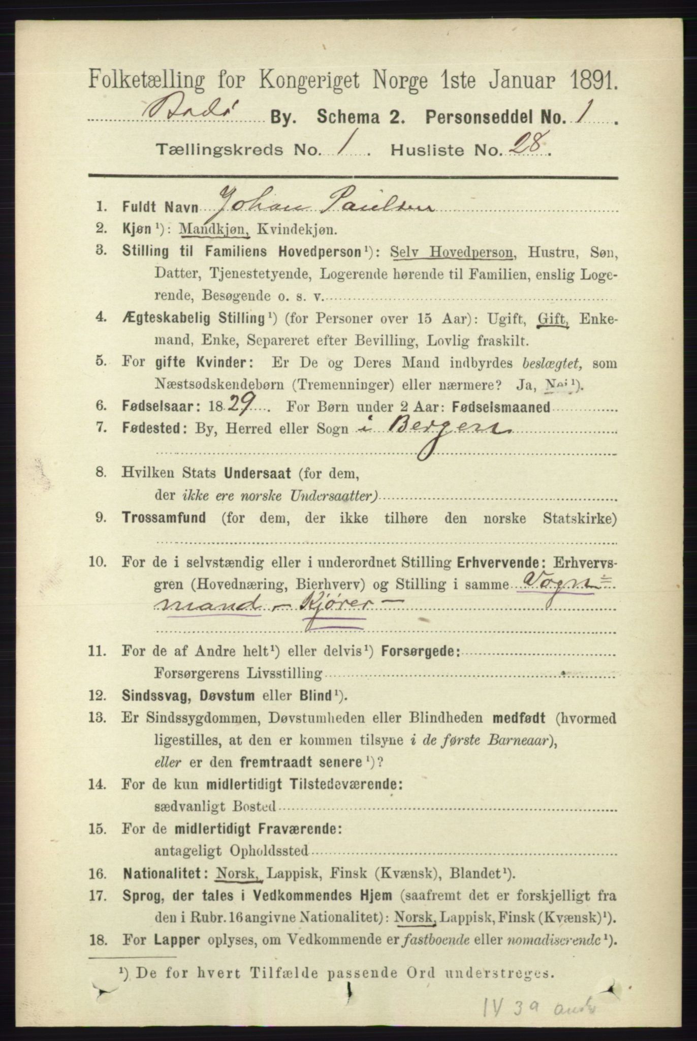 RA, 1891 census for 1804 Bodø, 1891, p. 496