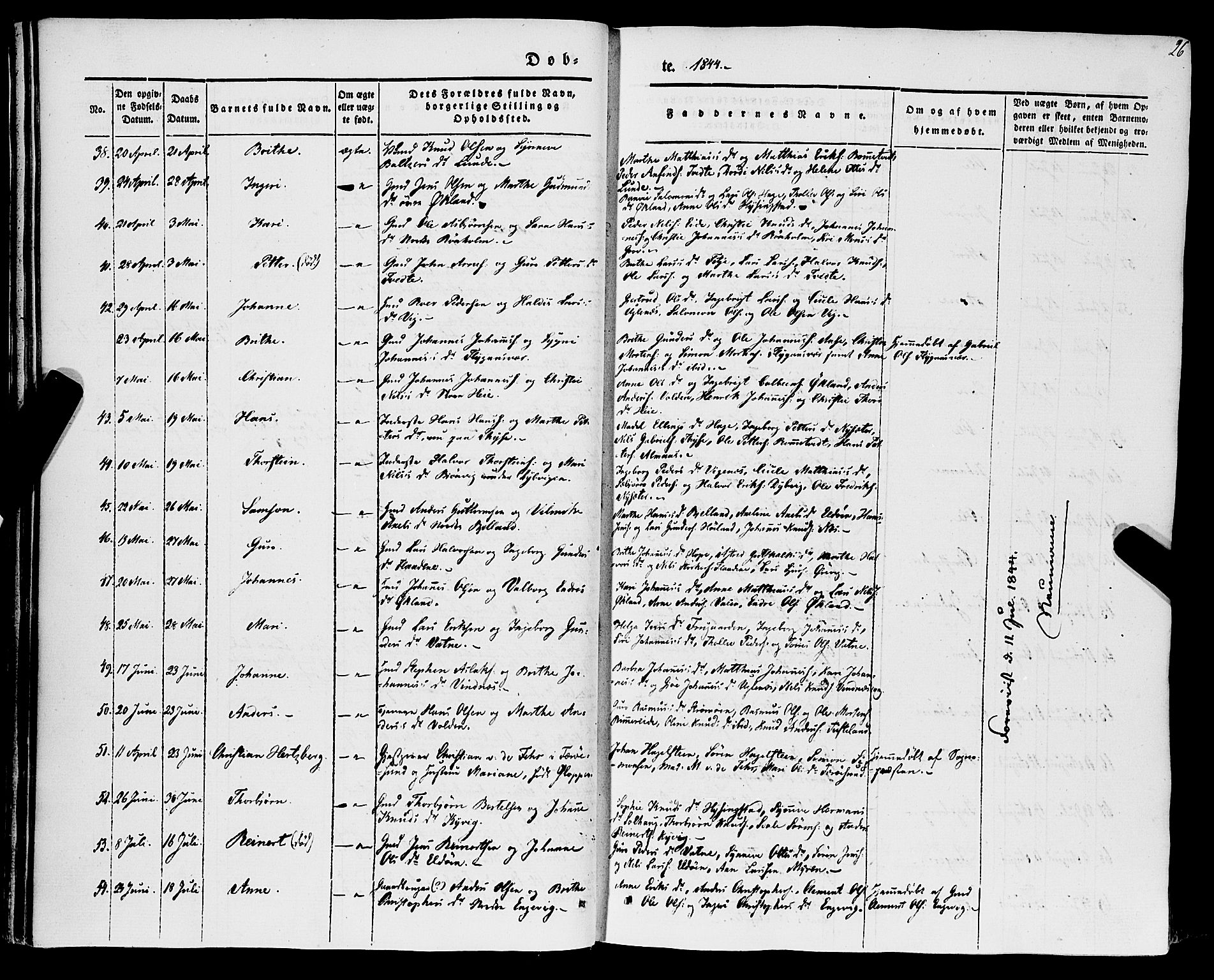 Stord sokneprestembete, SAB/A-78201/H/Haa: Parish register (official) no. A 7, 1841-1861, p. 26