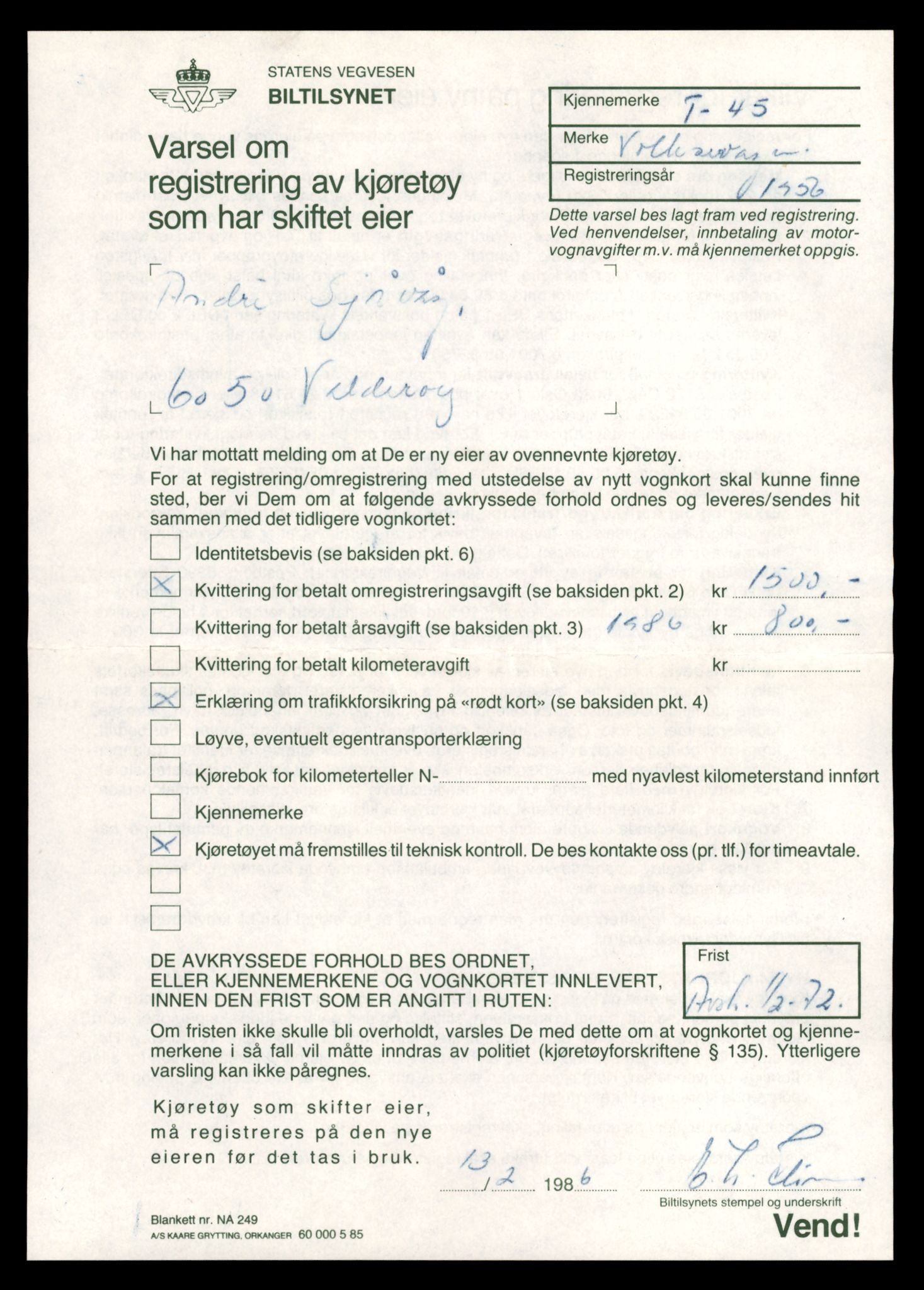 Møre og Romsdal vegkontor - Ålesund trafikkstasjon, AV/SAT-A-4099/F/Fe/L0001: Registreringskort for kjøretøy T 3 - T 127, 1927-1998, p. 925