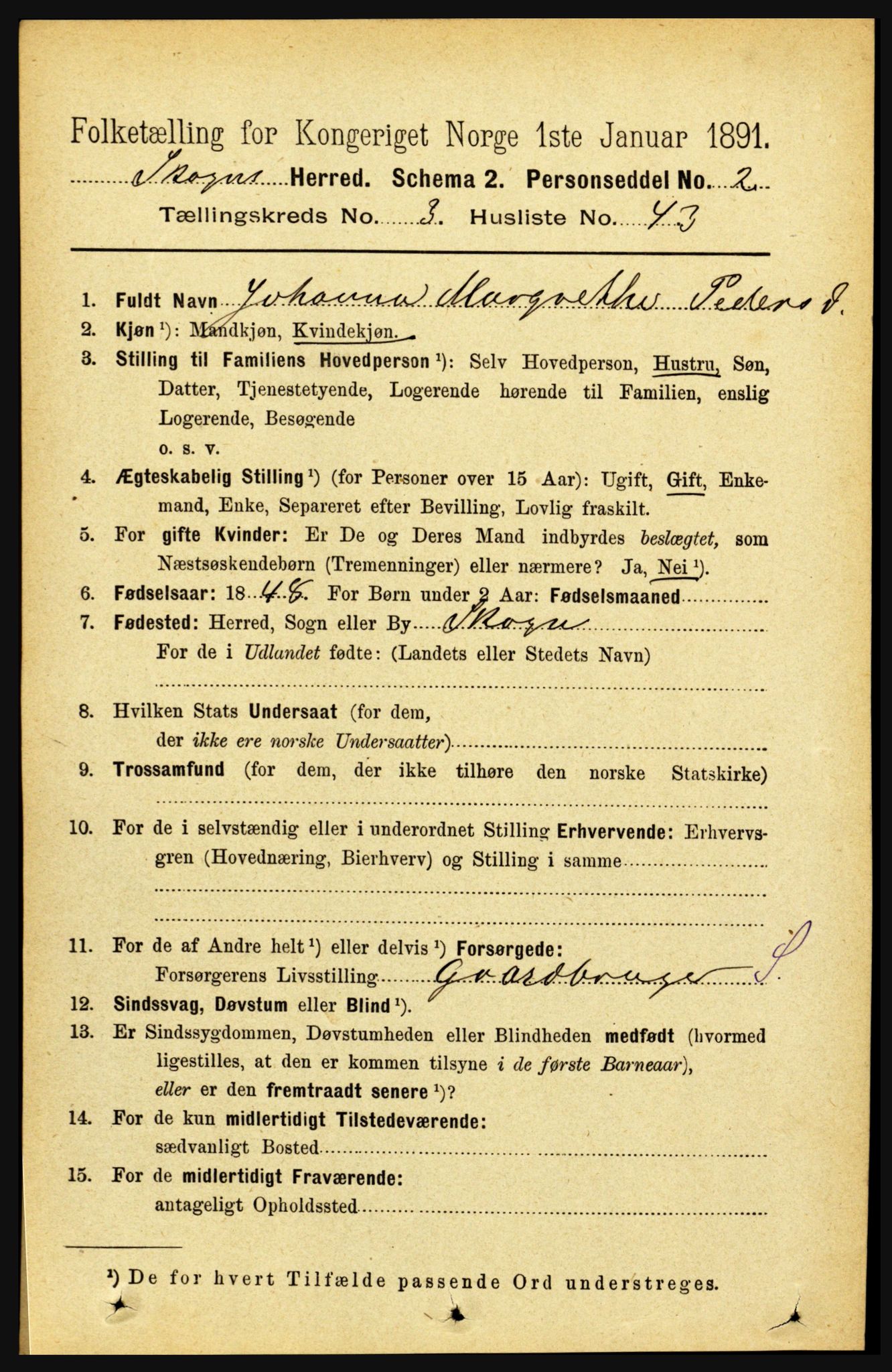 RA, 1891 census for 1719 Skogn, 1891, p. 1872