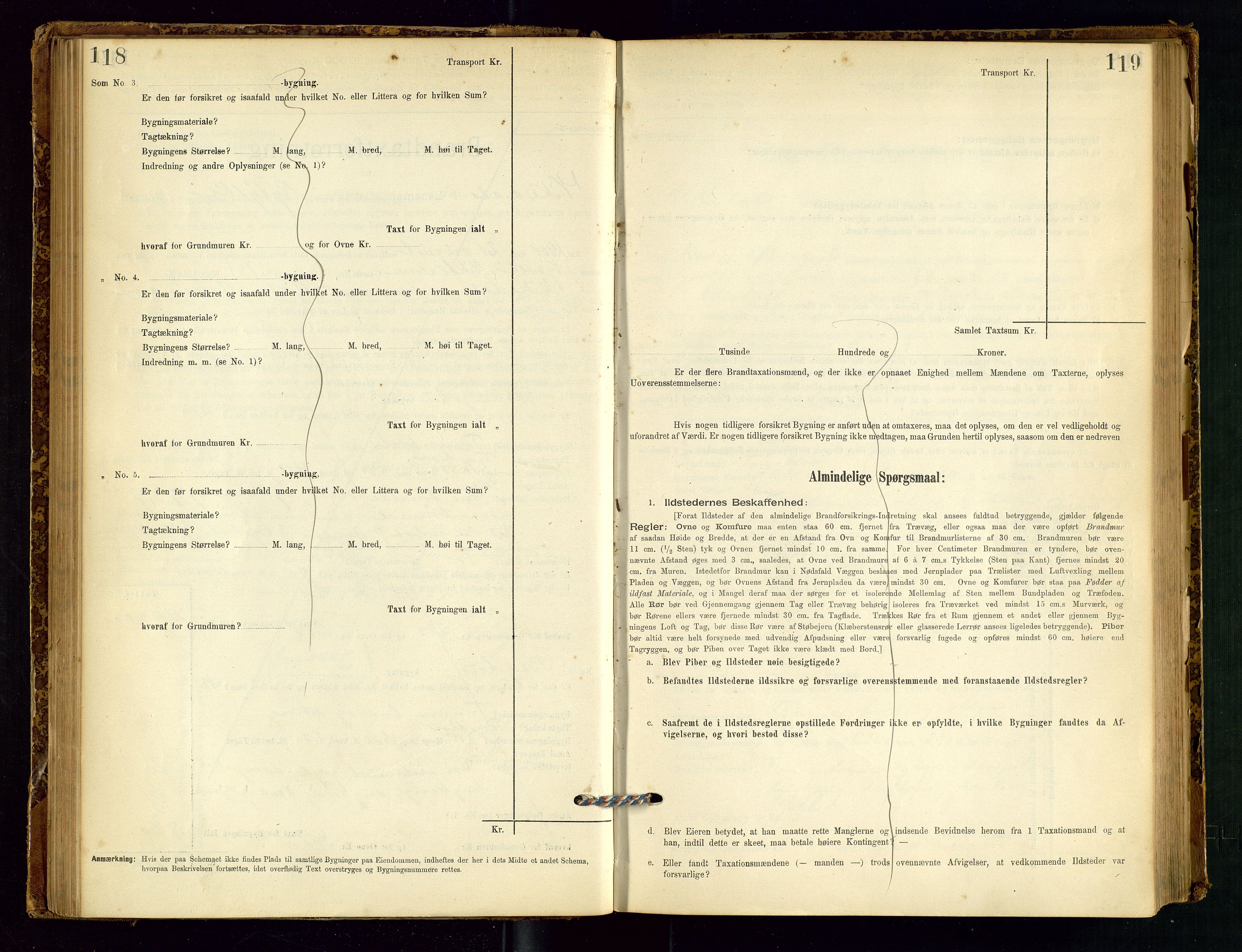 Vikedal lensmannskontor, SAST/A-100179/Gob/L0004: Branntakstprotokoll, 1894-1952, p. 118-119