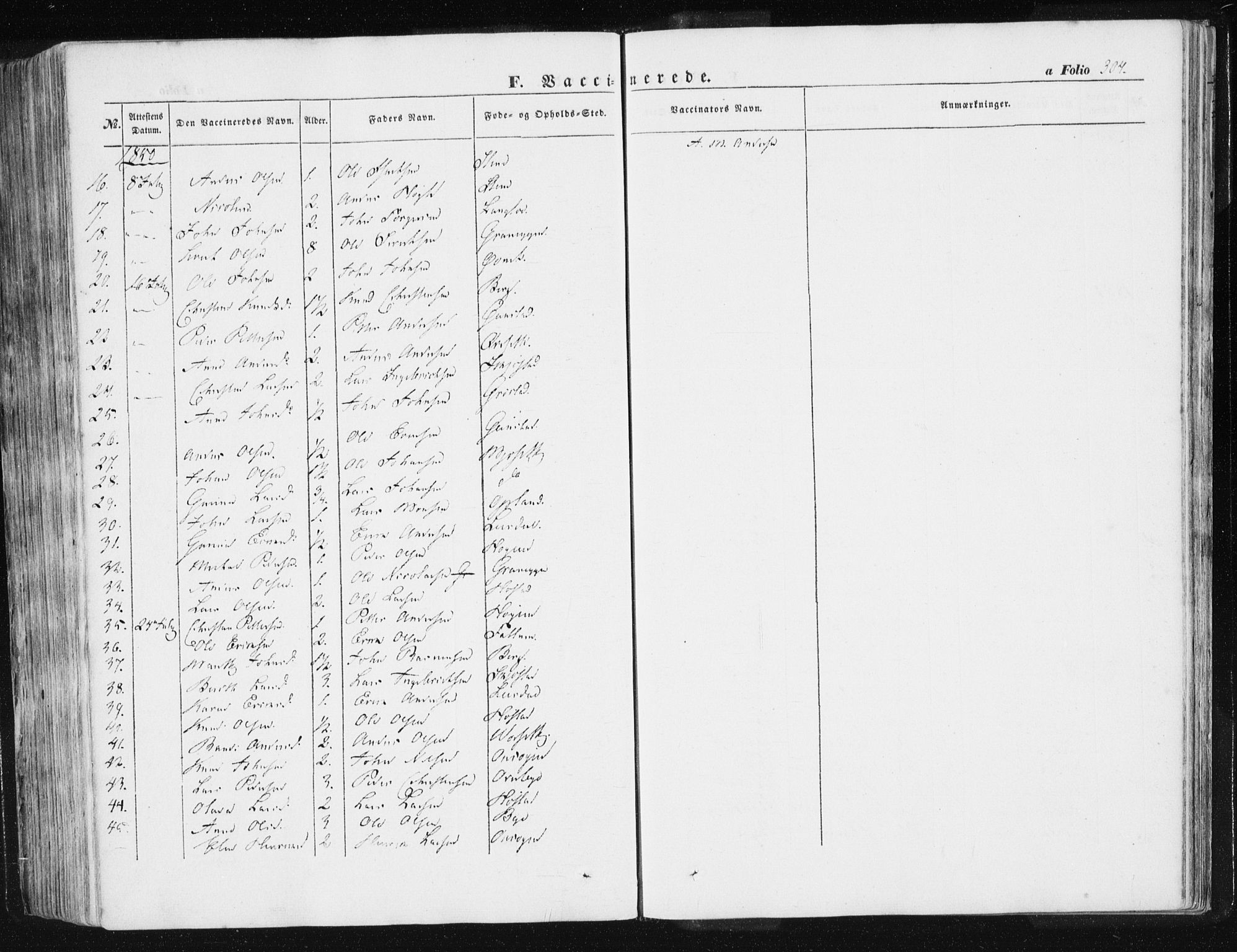 Ministerialprotokoller, klokkerbøker og fødselsregistre - Sør-Trøndelag, SAT/A-1456/612/L0376: Parish register (official) no. 612A08, 1846-1859, p. 304