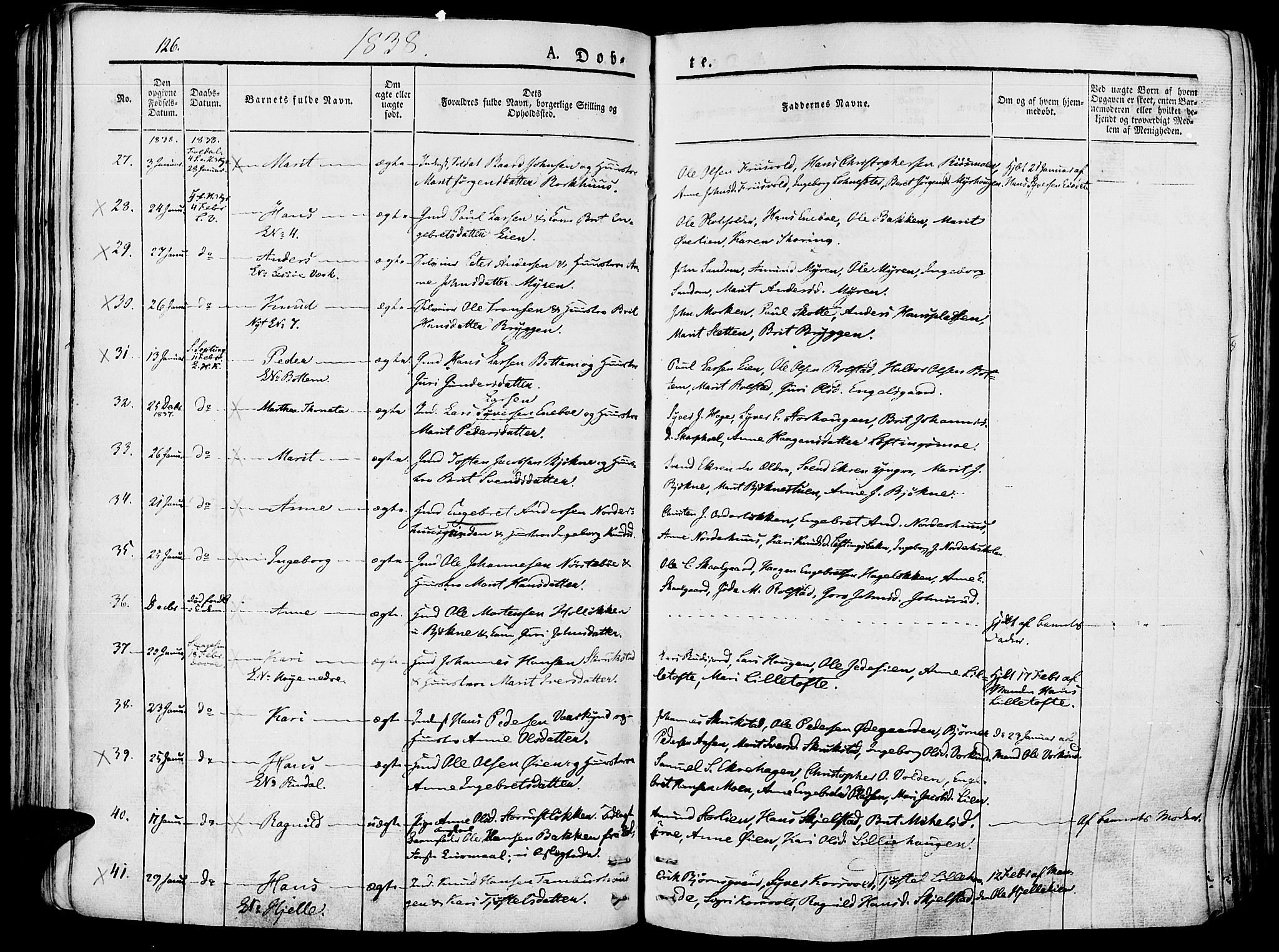 Lesja prestekontor, AV/SAH-PREST-068/H/Ha/Haa/L0005: Parish register (official) no. 5, 1830-1842, p. 126