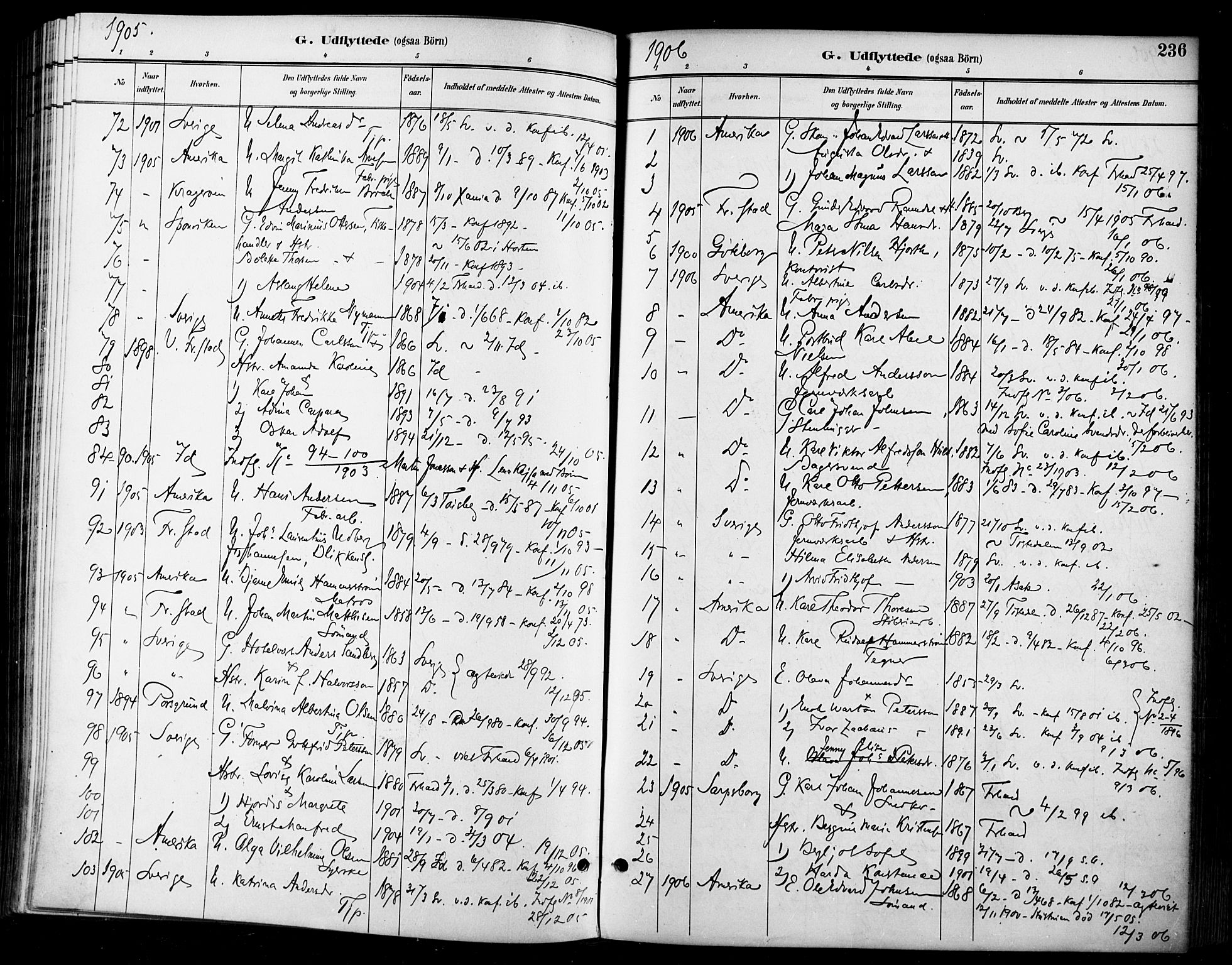 Halden prestekontor Kirkebøker, SAO/A-10909/F/Fa/L0014: Parish register (official) no. I 14, 1890-1906, p. 236