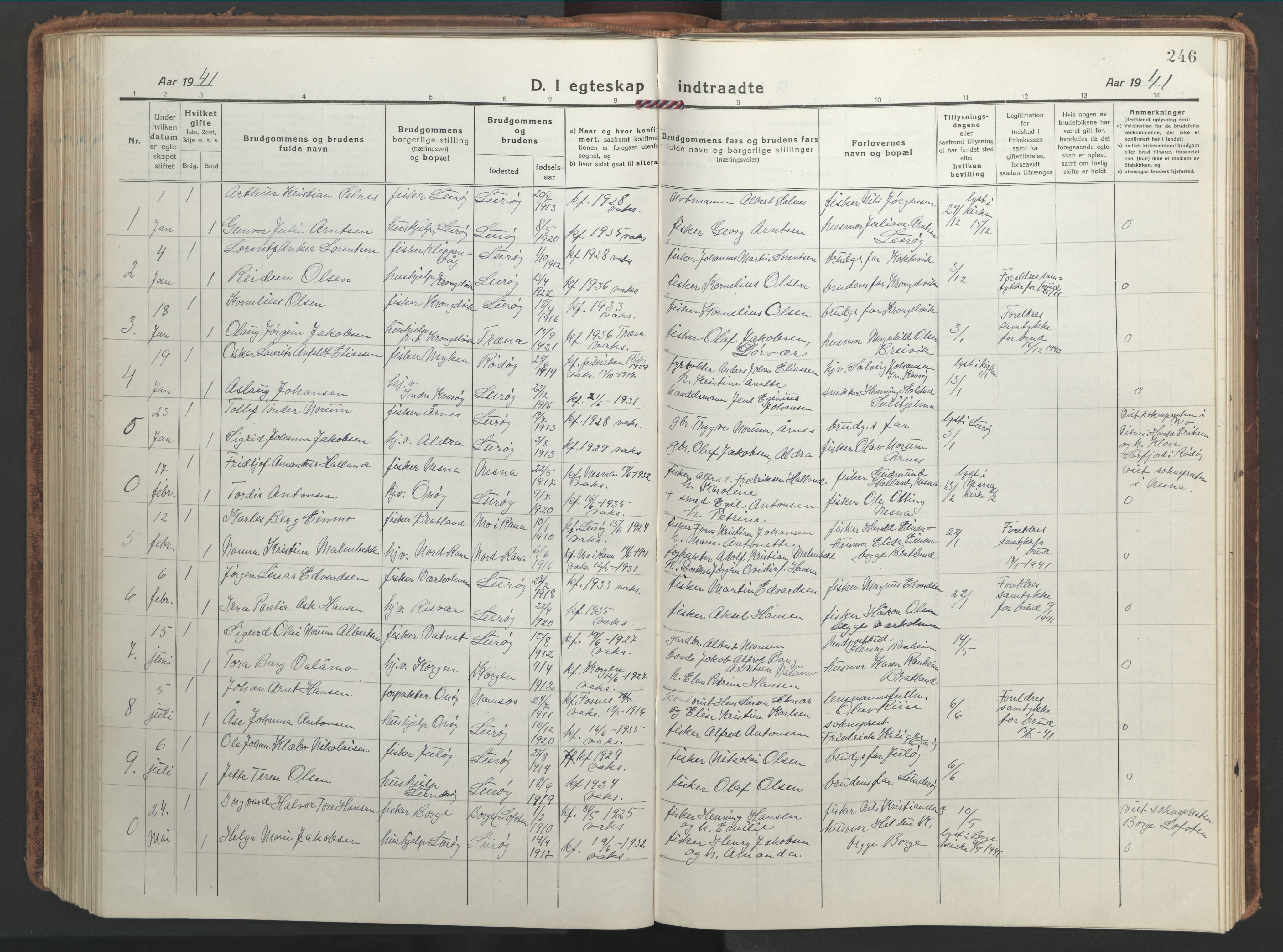 Ministerialprotokoller, klokkerbøker og fødselsregistre - Nordland, SAT/A-1459/839/L0574: Parish register (copy) no. 839C04, 1918-1950, p. 246