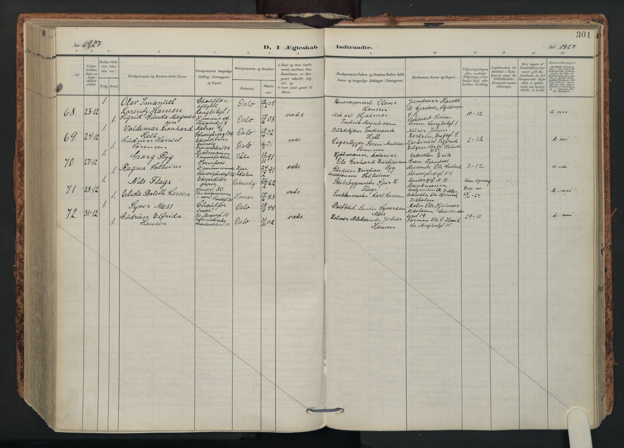 Grønland prestekontor Kirkebøker, AV/SAO-A-10848/F/Fa/L0017: Parish register (official) no. 17, 1906-1934, p. 301