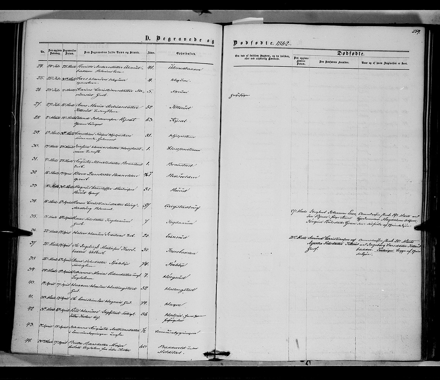 Vestre Toten prestekontor, SAH/PREST-108/H/Ha/Haa/L0007: Parish register (official) no. 7, 1862-1869, p. 259