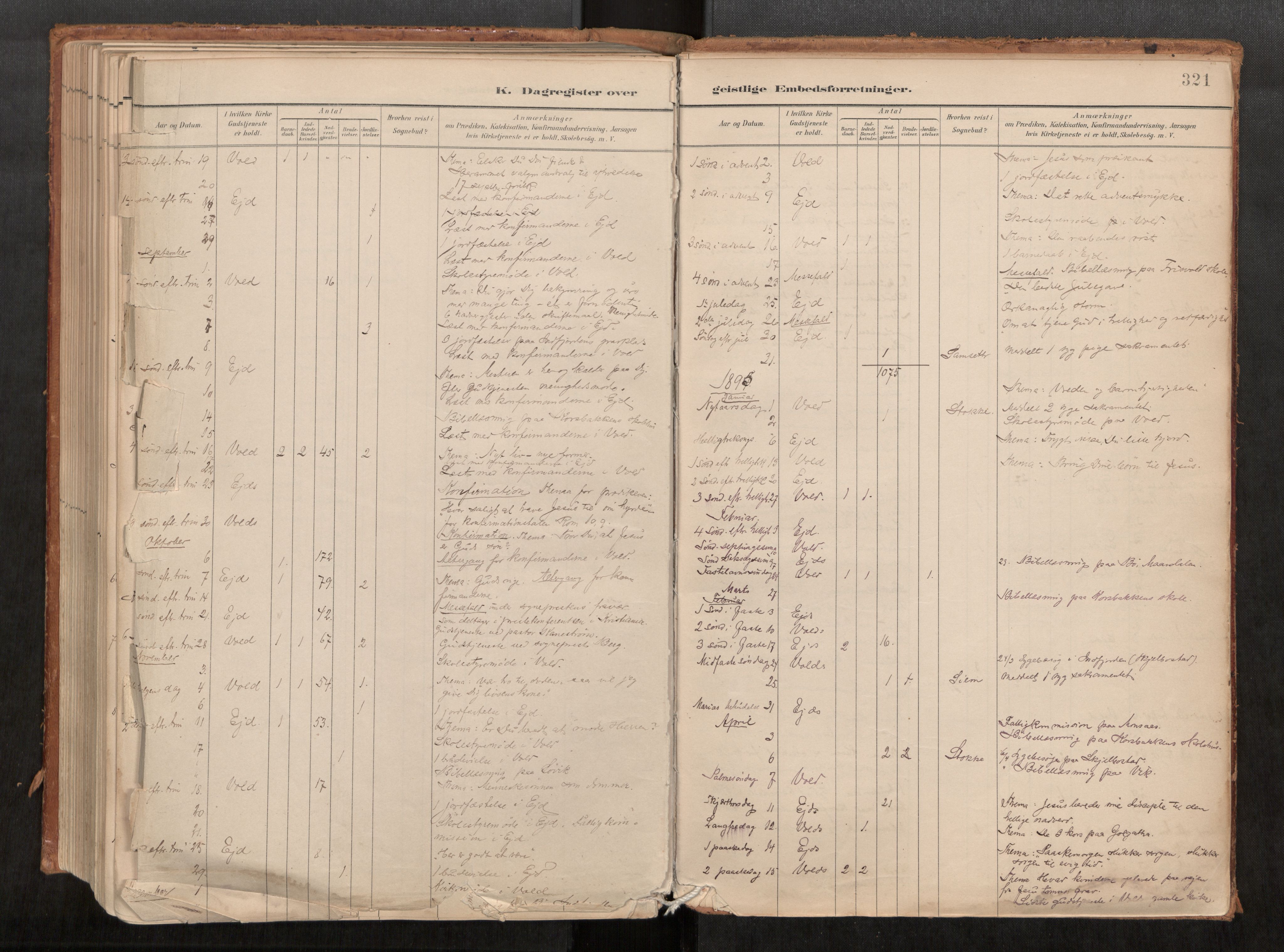 Ministerialprotokoller, klokkerbøker og fødselsregistre - Møre og Romsdal, AV/SAT-A-1454/542/L0553: Parish register (official) no. 542A03, 1885-1925, p. 321