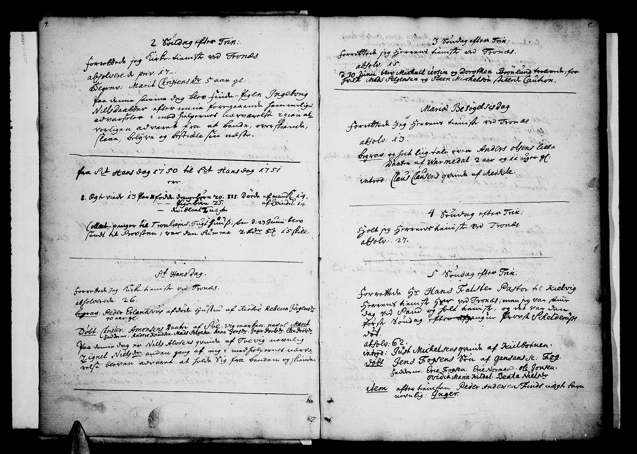 Trondenes sokneprestkontor, AV/SATØ-S-1319/H/Ha/L0002kirke: Parish register (official) no. 2, 1751-1781, p. 4-5