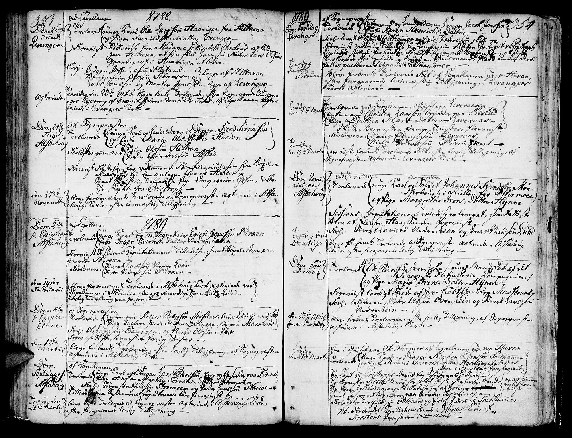 Ministerialprotokoller, klokkerbøker og fødselsregistre - Nord-Trøndelag, SAT/A-1458/717/L0141: Parish register (official) no. 717A01, 1747-1803, p. 353-354