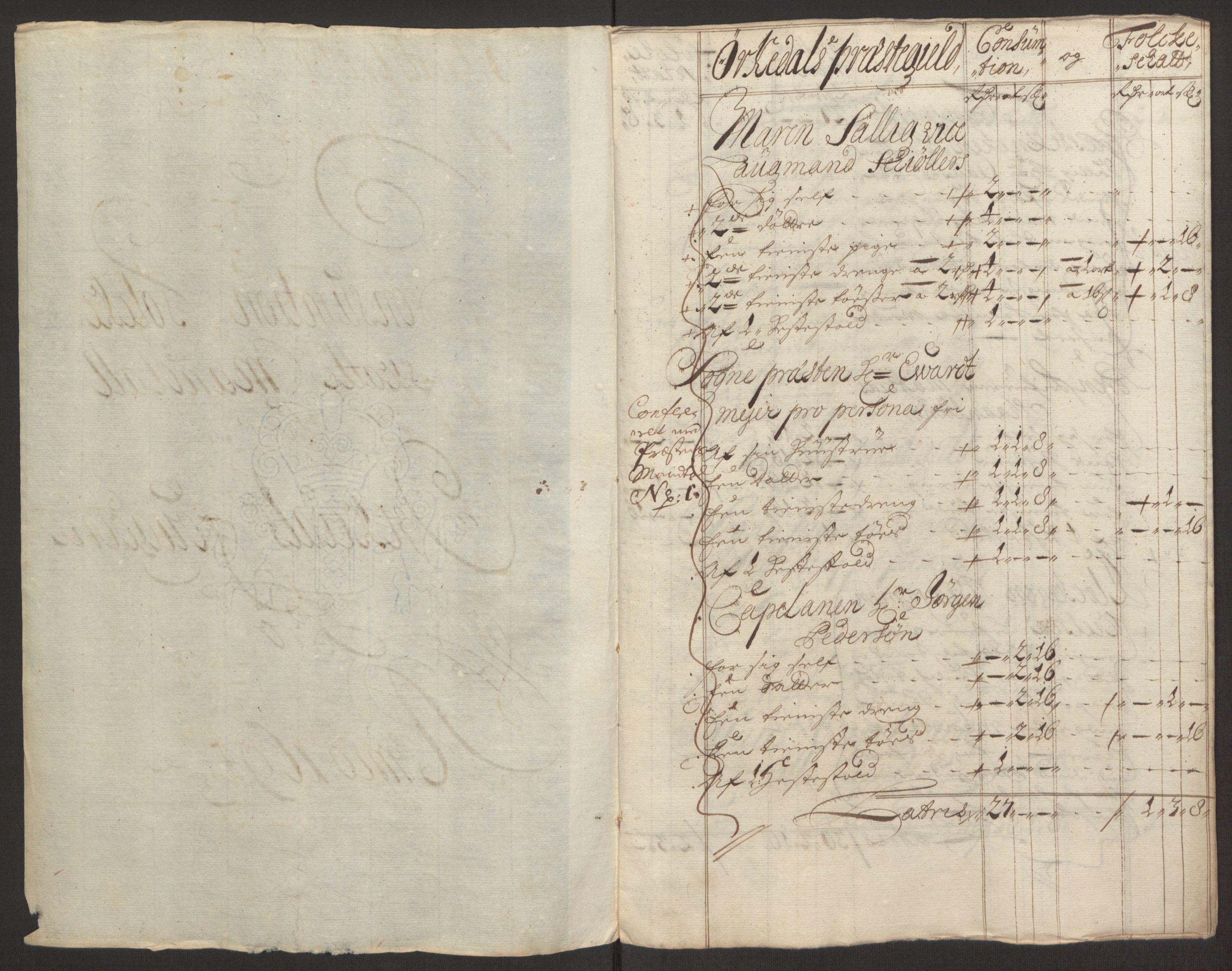 Rentekammeret inntil 1814, Reviderte regnskaper, Fogderegnskap, AV/RA-EA-4092/R60/L3944: Fogderegnskap Orkdal og Gauldal, 1694, p. 158