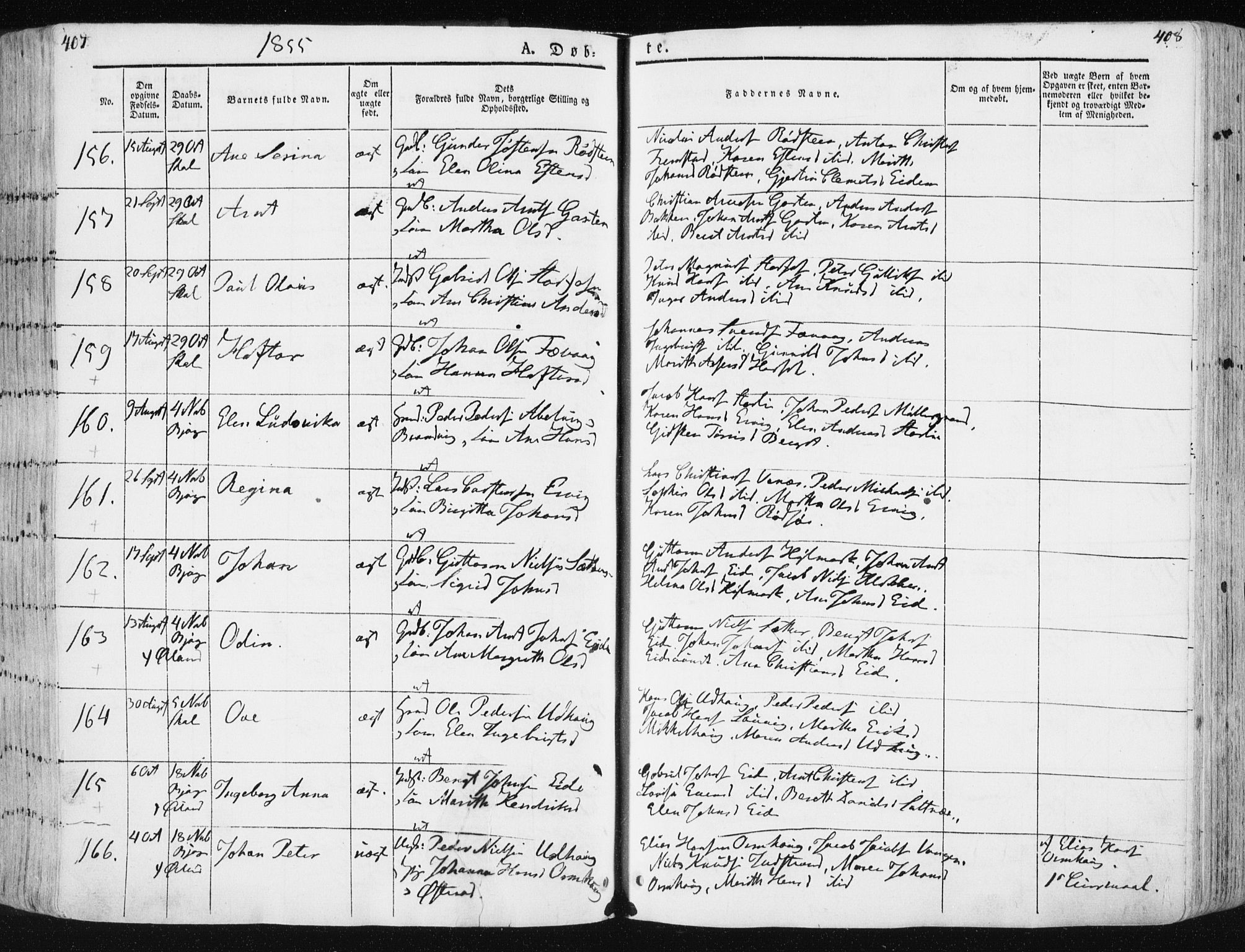 Ministerialprotokoller, klokkerbøker og fødselsregistre - Sør-Trøndelag, AV/SAT-A-1456/659/L0736: Parish register (official) no. 659A06, 1842-1856, p. 407-408