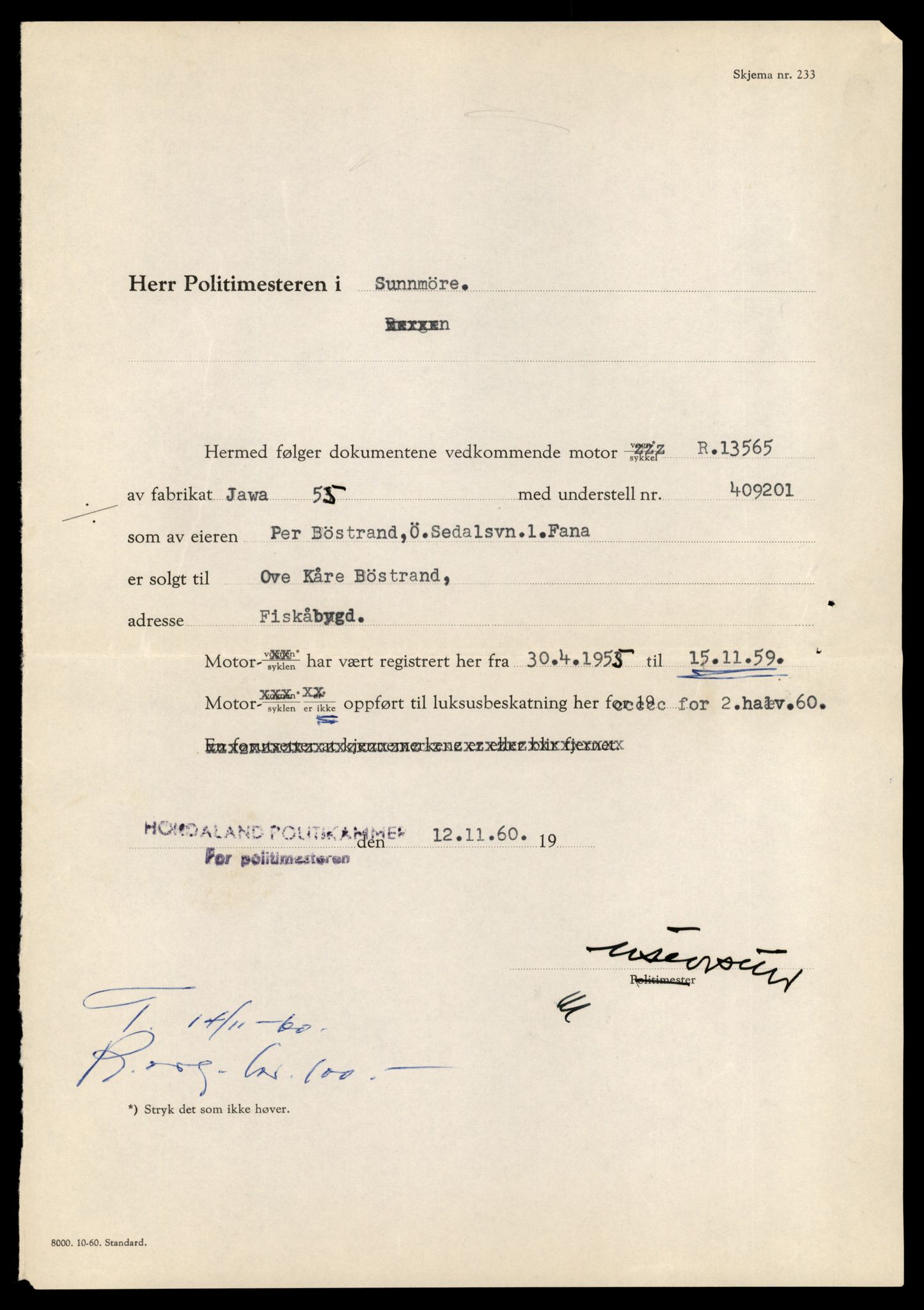 Møre og Romsdal vegkontor - Ålesund trafikkstasjon, AV/SAT-A-4099/F/Fe/L0042: Registreringskort for kjøretøy T 13906 - T 14079, 1927-1998, p. 666