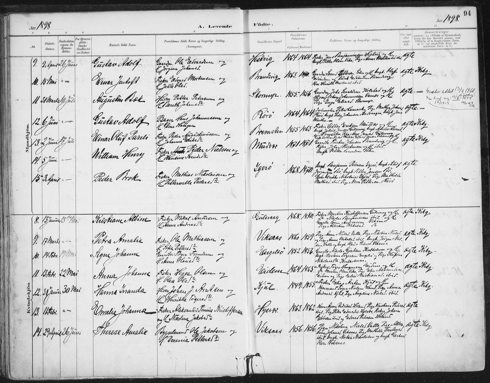 Ministerialprotokoller, klokkerbøker og fødselsregistre - Nordland, AV/SAT-A-1459/816/L0244: Parish register (official) no. 816A10, 1886-1903, p. 94