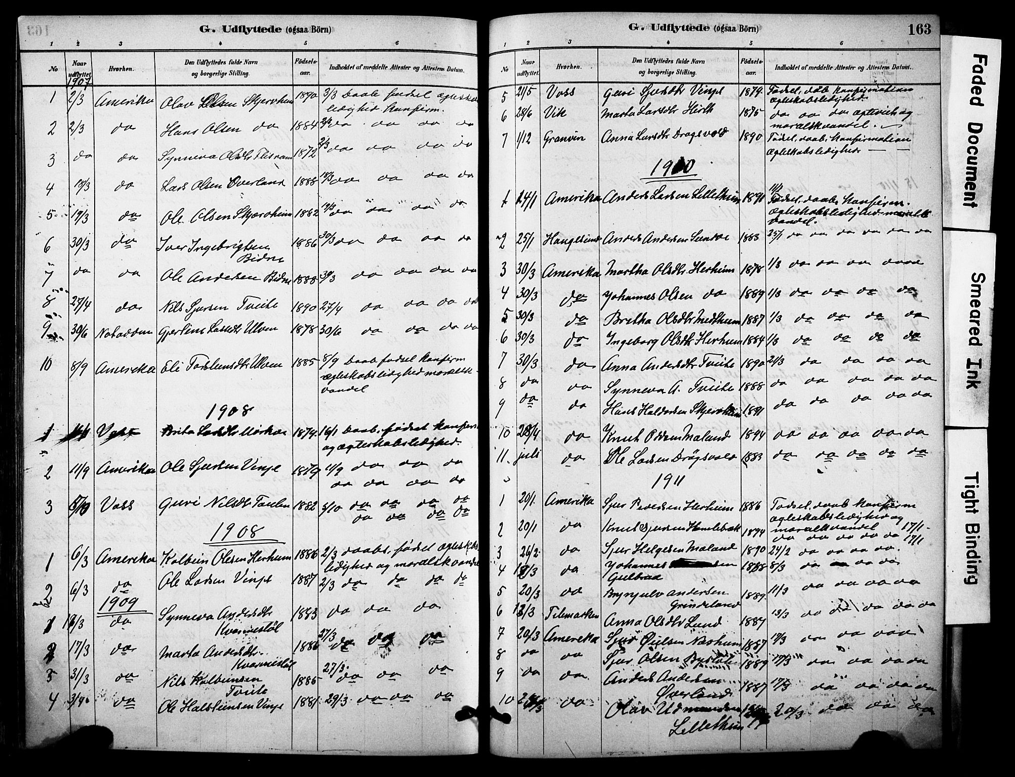 Vossestrand Sokneprestembete, AV/SAB-A-79101/H/Haa: Parish register (official) no. C 1, 1878-1903, p. 163