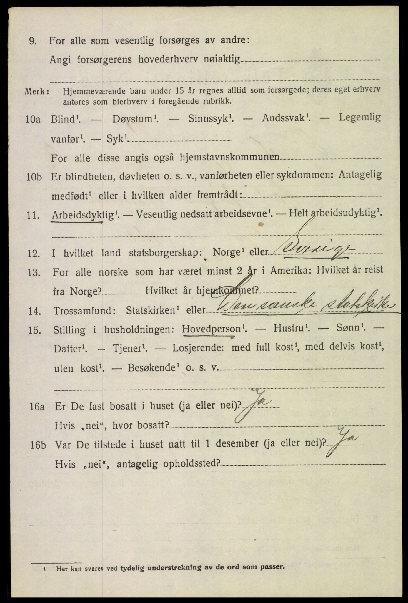 SAH, 1920 census for Tynset, 1920, p. 5465