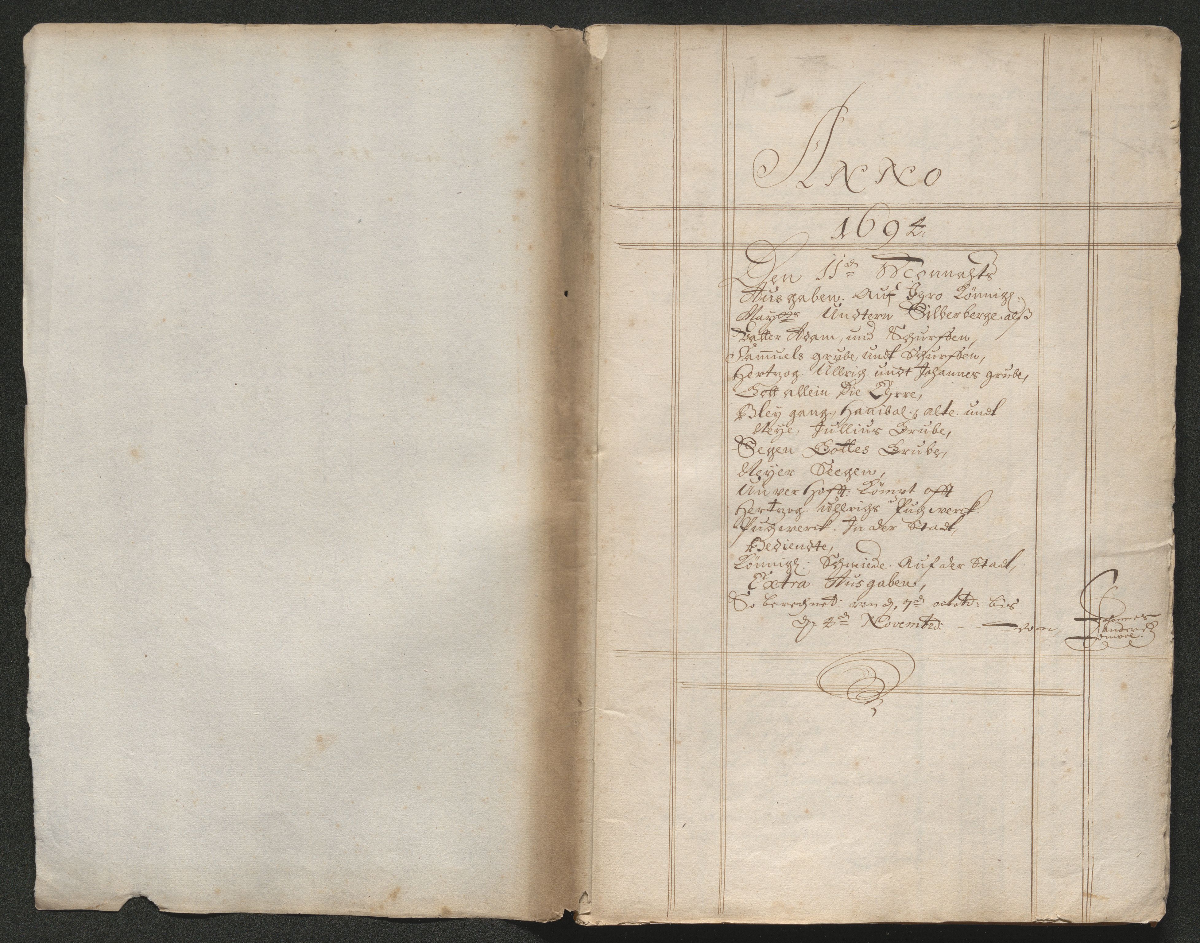 Kongsberg Sølvverk 1623-1816, AV/SAKO-EA-3135/001/D/Dc/Dcd/L0068: Utgiftsregnskap for gruver m.m., 1694-1695, p. 2