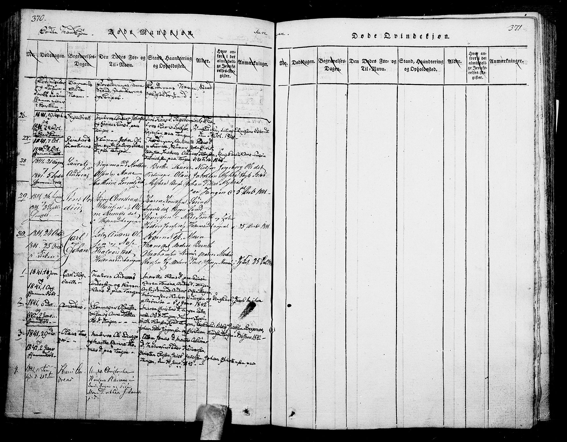 Skoger kirkebøker, SAKO/A-59/F/Fa/L0002: Parish register (official) no. I 2 /2, 1814-1842, p. 370-371