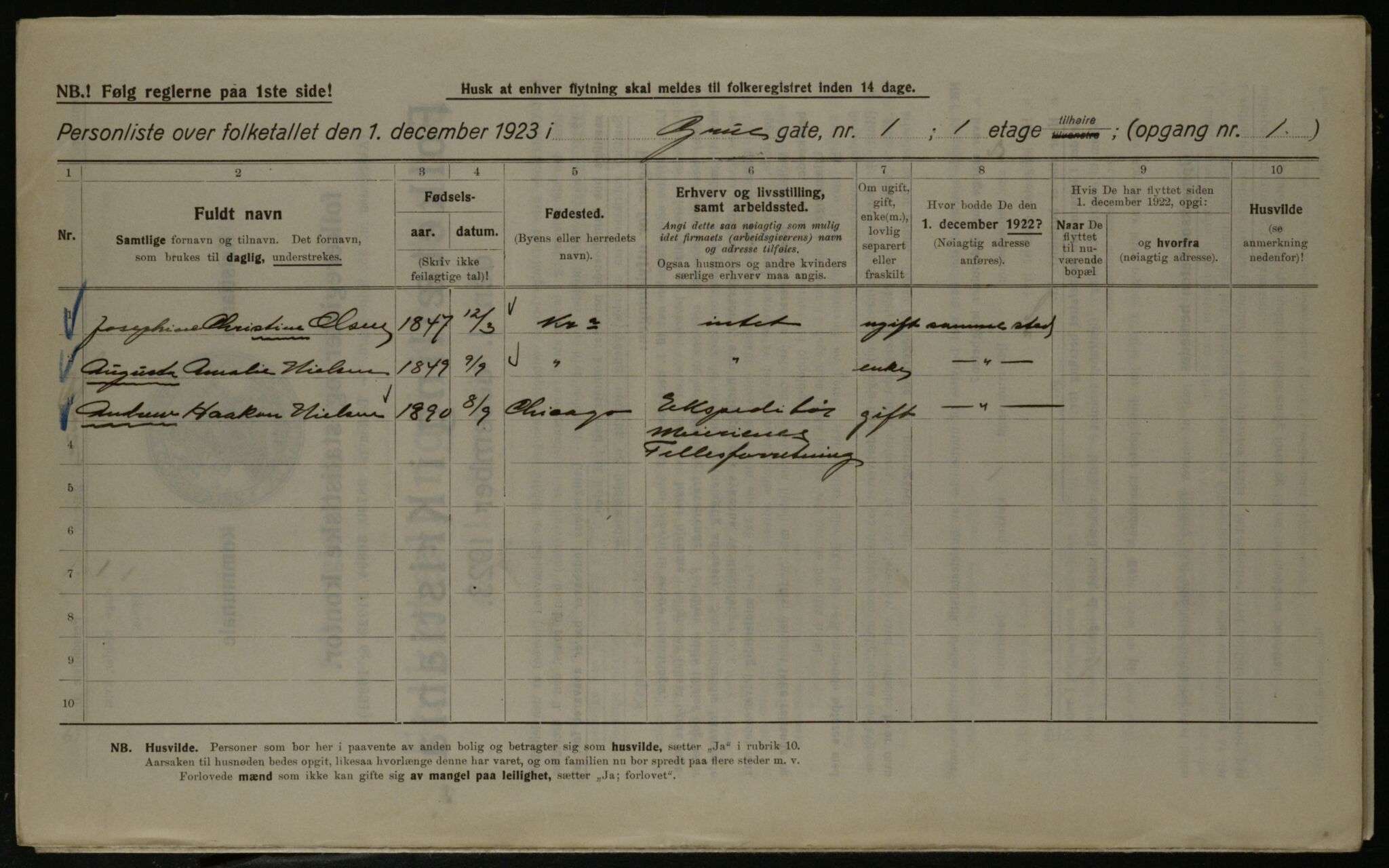 OBA, Municipal Census 1923 for Kristiania, 1923, p. 34072