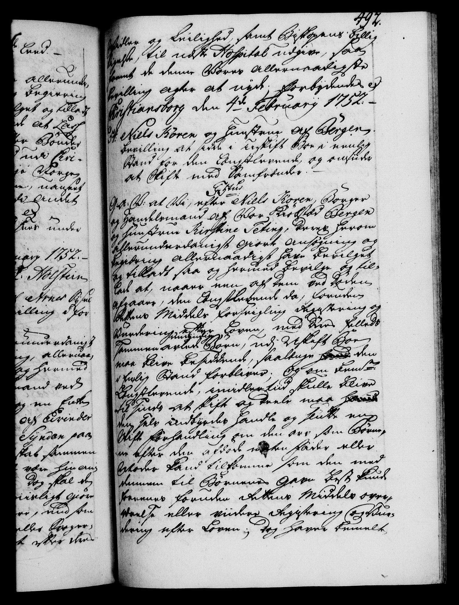 Danske Kanselli 1572-1799, RA/EA-3023/F/Fc/Fca/Fcaa/L0037: Norske registre, 1751-1752, p. 492a