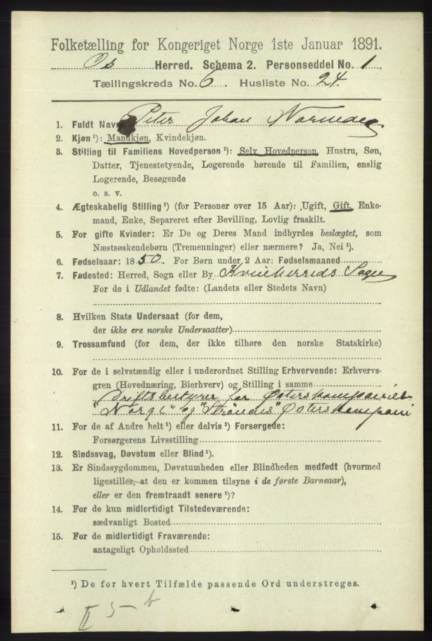 RA, 1891 census for 1243 Os, 1891, p. 1572