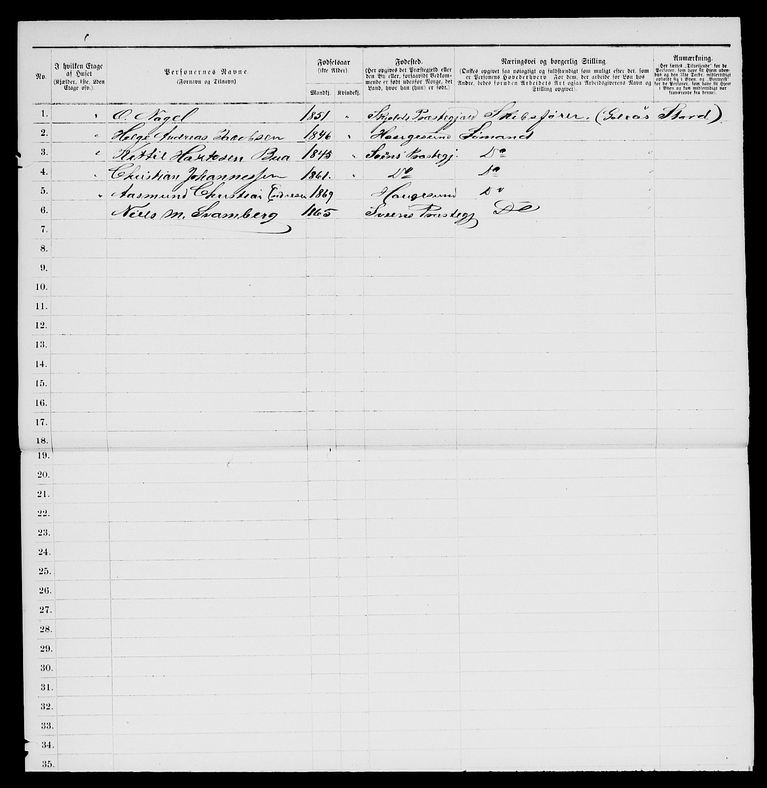 SAKO, 1885 census for 0802 Langesund, 1885, p. 466