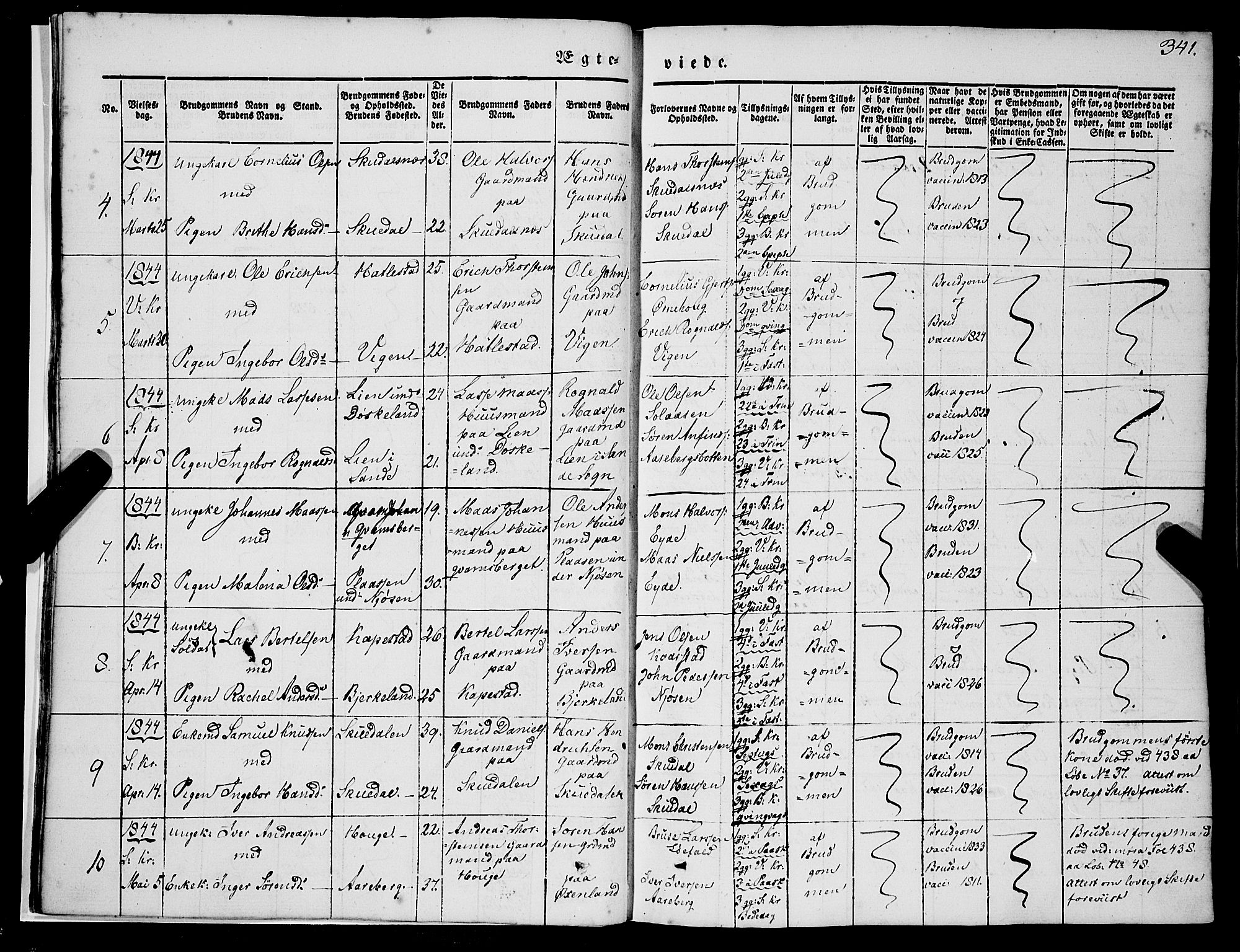 Gaular sokneprestembete, SAB/A-80001/H/Haa: Parish register (official) no. A 4II, 1841-1859, p. 341