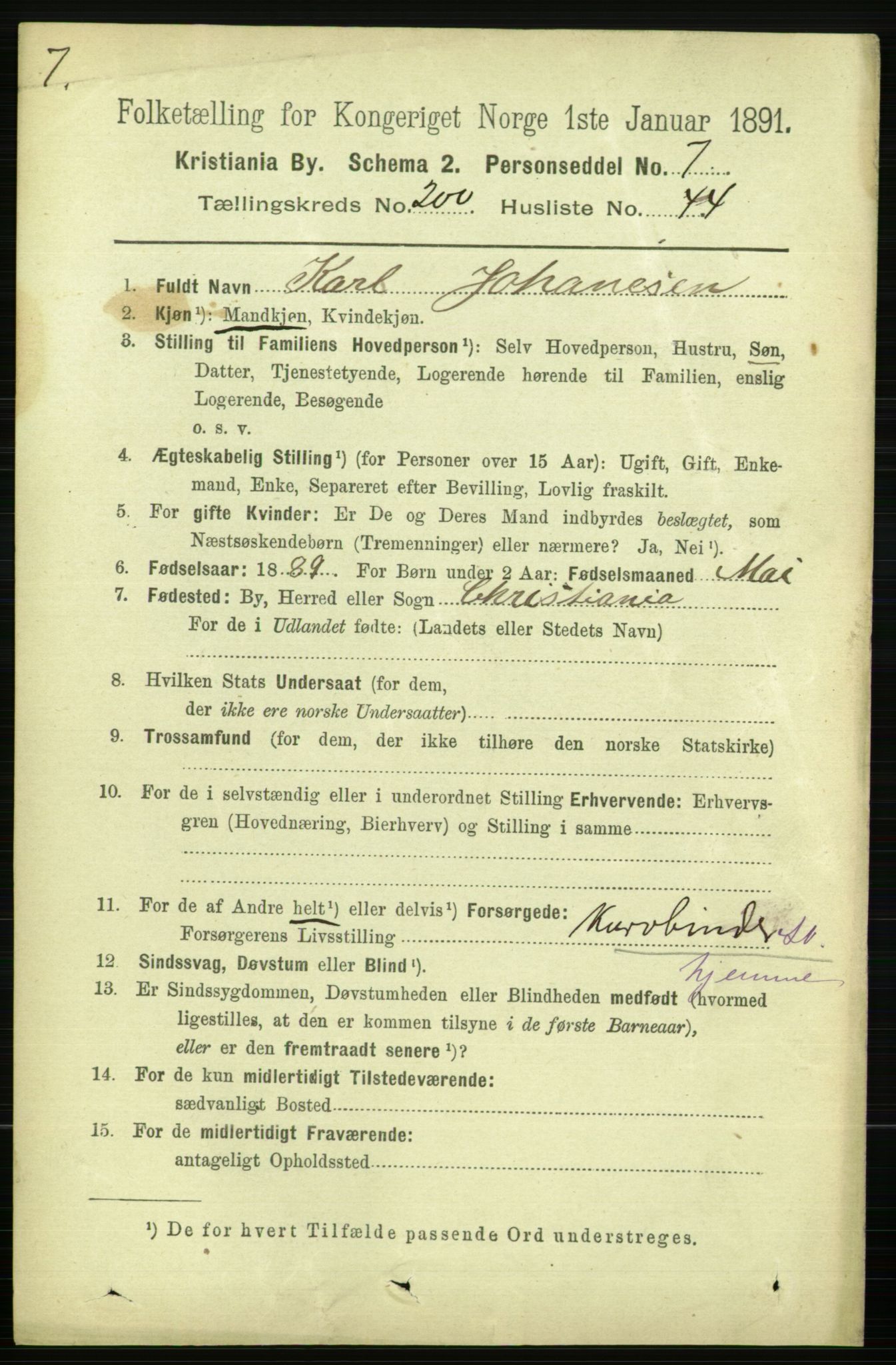 RA, 1891 census for 0301 Kristiania, 1891, p. 120872