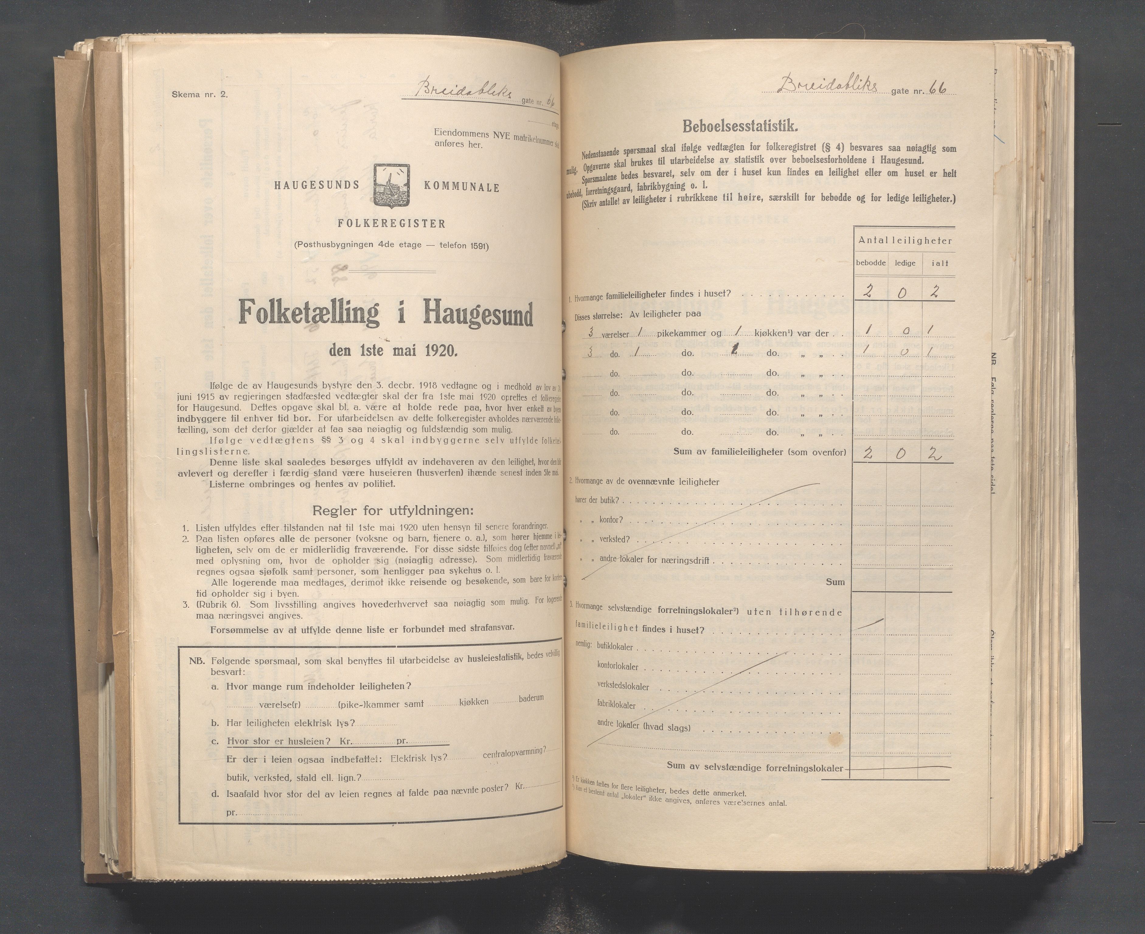 IKAR, Local census 1.5.1920 for Haugesund, 1920, p. 210