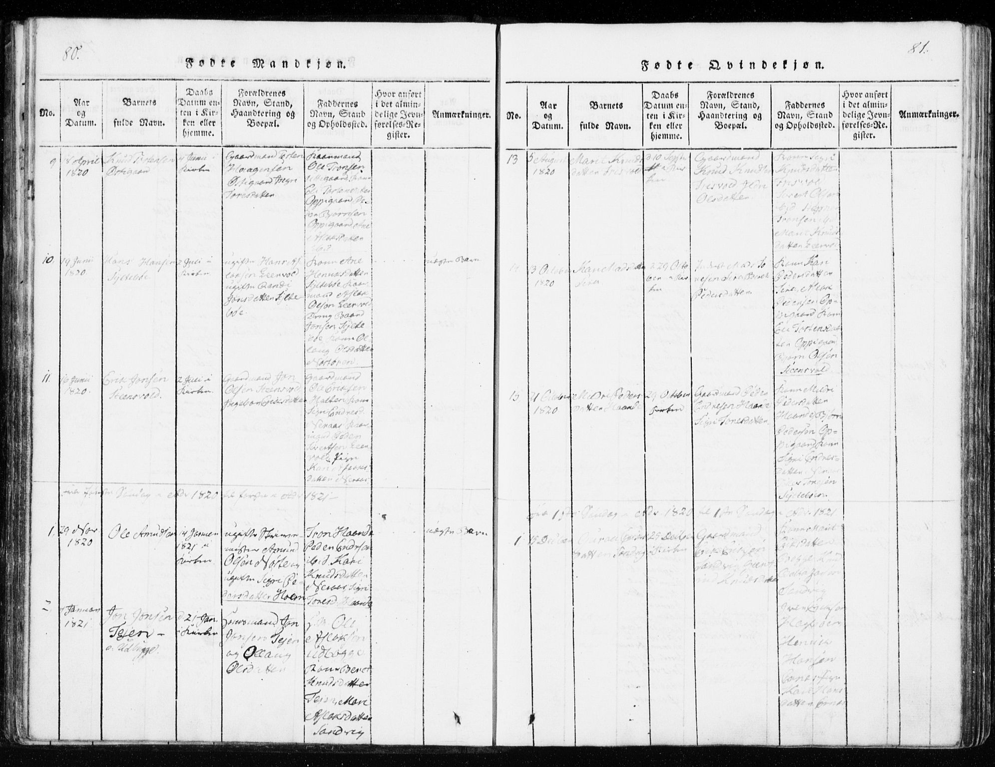 Ministerialprotokoller, klokkerbøker og fødselsregistre - Møre og Romsdal, AV/SAT-A-1454/551/L0623: Parish register (official) no. 551A03, 1818-1831, p. 80-81