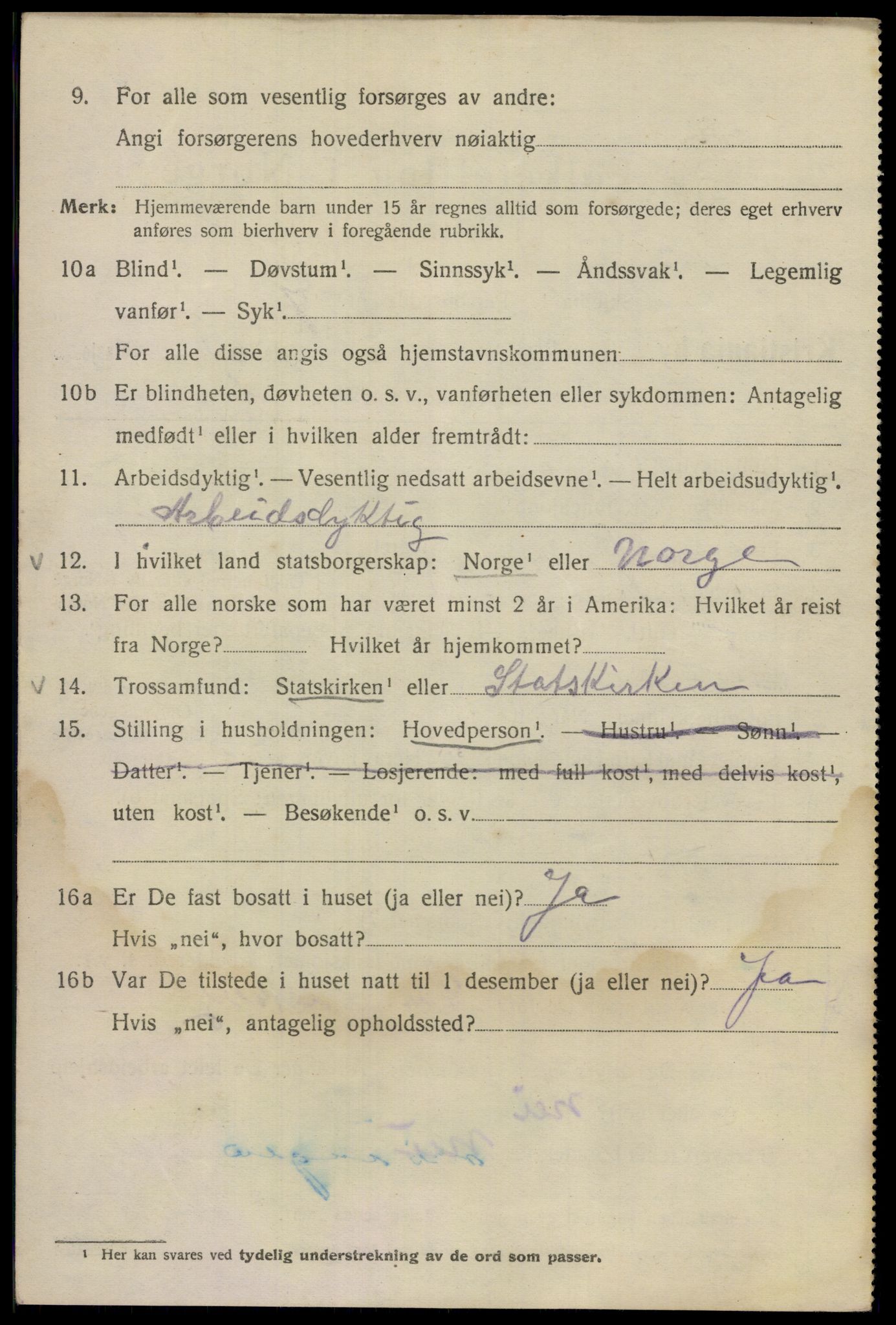 SAO, 1920 census for Kristiania, 1920, p. 174612