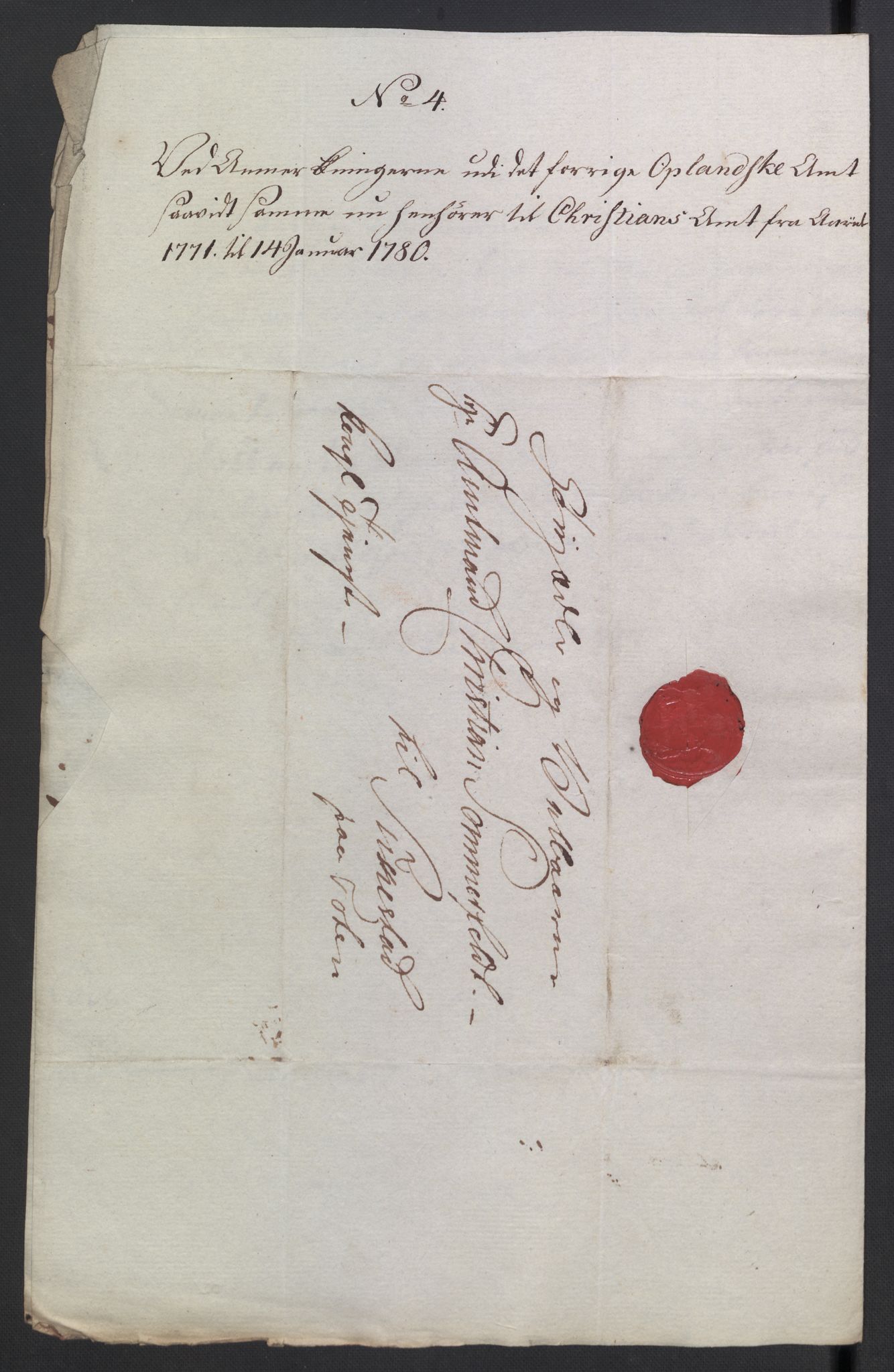 Rentekammeret inntil 1814, Reviderte regnskaper, Mindre regnskaper, AV/RA-EA-4068/Rb/L0014: Opplands amt, 1771-1779, p. 924