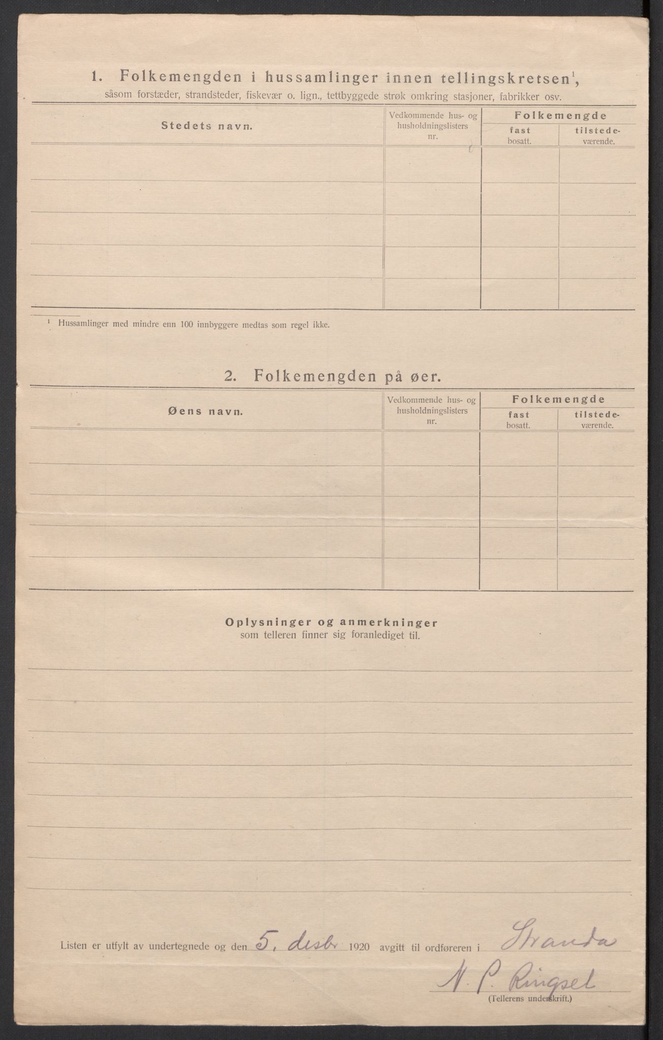 SAT, 1920 census for Stranda, 1920, p. 7