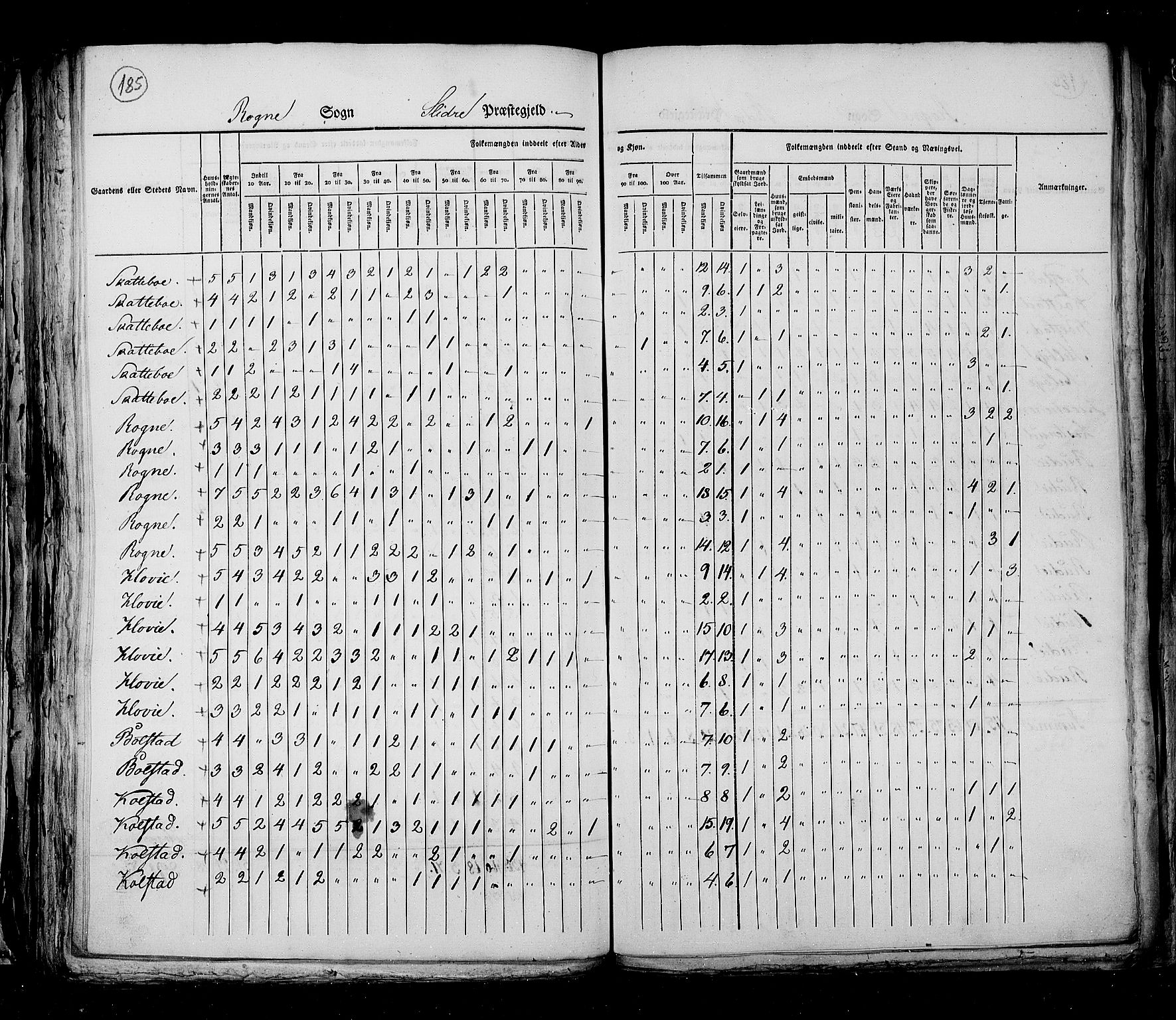 RA, Census 1825, vol. 6: Kristians amt, 1825, p. 185