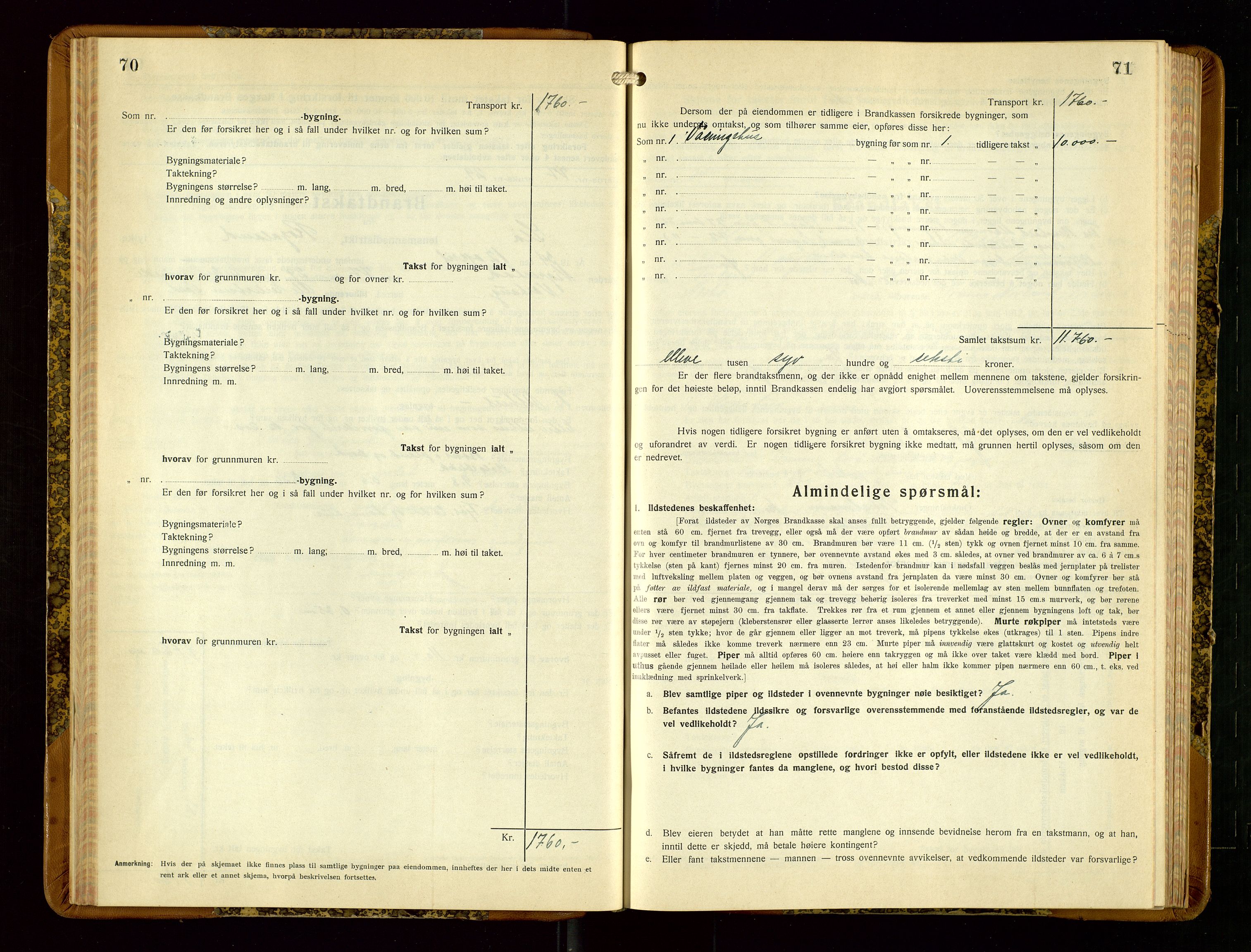 Hå lensmannskontor, AV/SAST-A-100456/Goa/L0006: Takstprotokoll (skjema), 1932-1938, p. 70-71