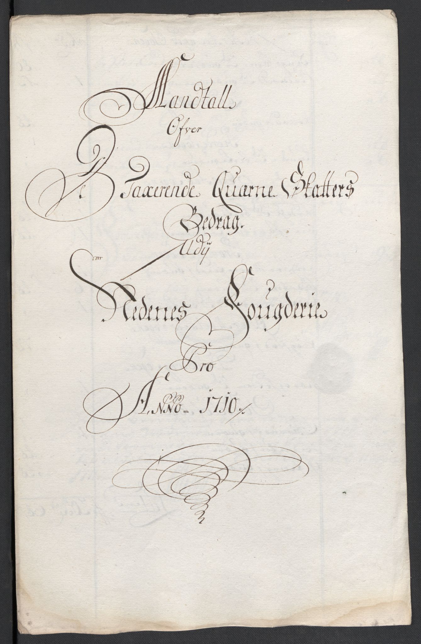 Rentekammeret inntil 1814, Reviderte regnskaper, Fogderegnskap, AV/RA-EA-4092/R39/L2319: Fogderegnskap Nedenes, 1710-1711, p. 44