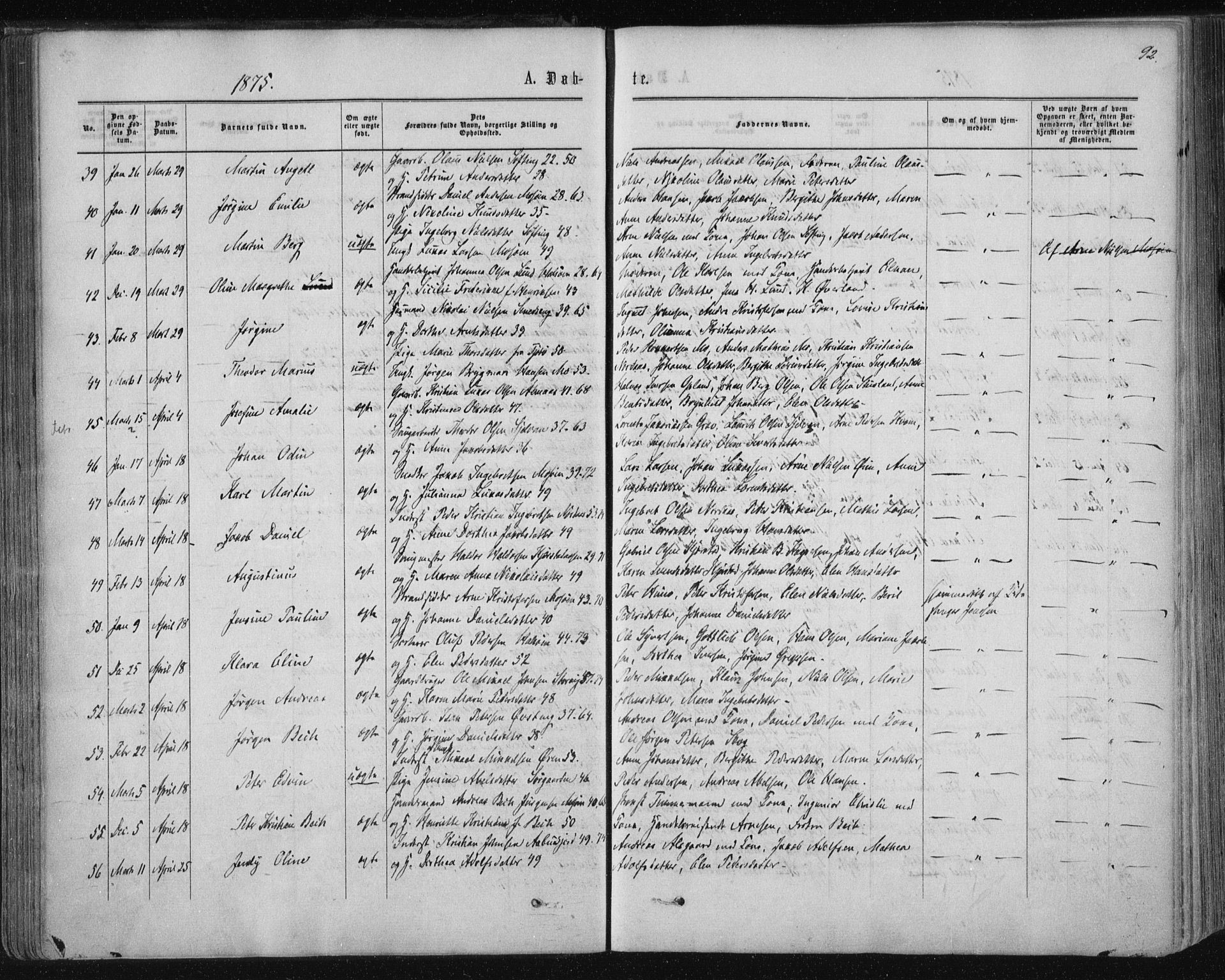 Ministerialprotokoller, klokkerbøker og fødselsregistre - Nordland, SAT/A-1459/820/L0294: Parish register (official) no. 820A15, 1866-1879, p. 92