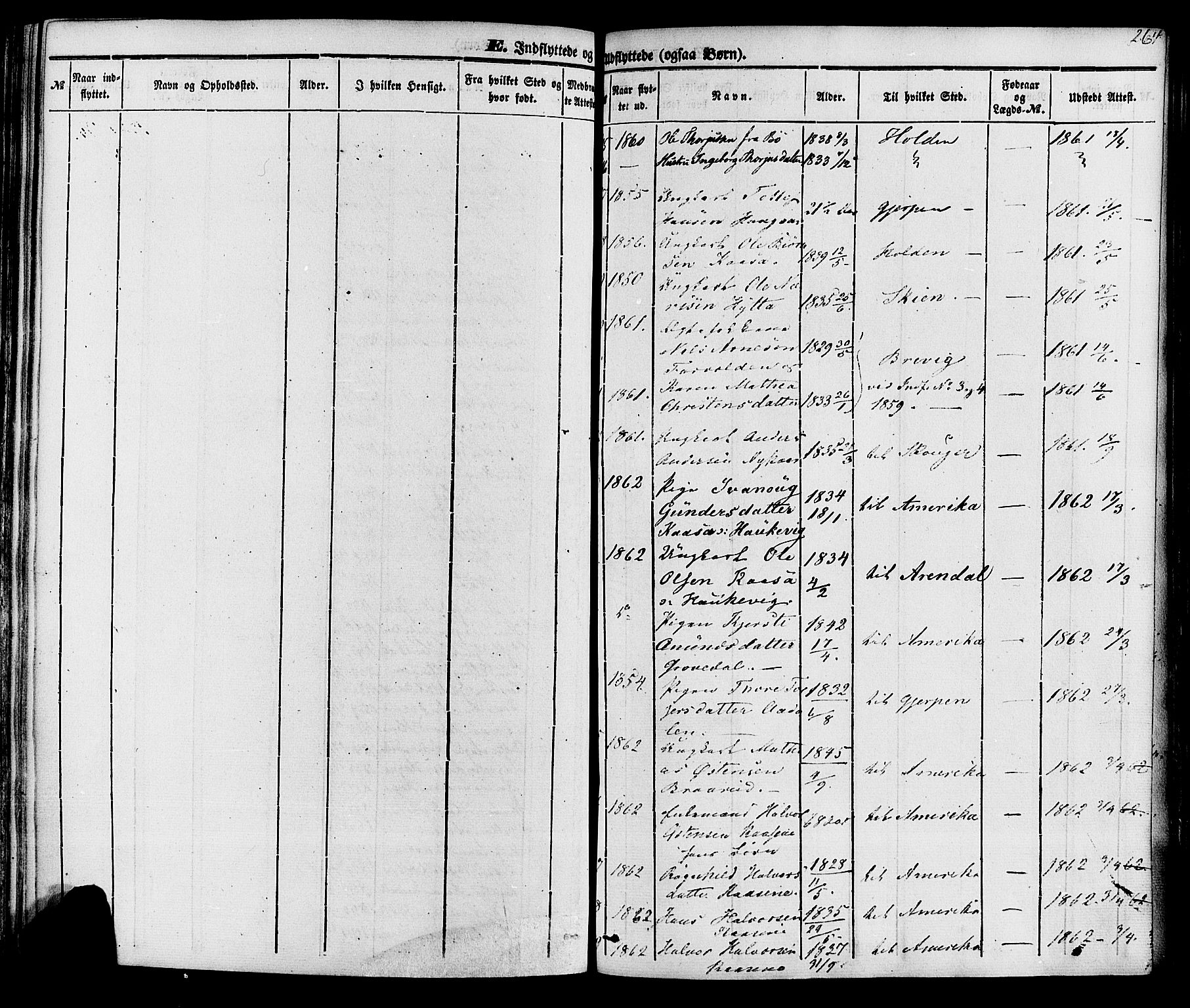 Sauherad kirkebøker, SAKO/A-298/F/Fa/L0007: Parish register (official) no. I 7, 1851-1873, p. 264