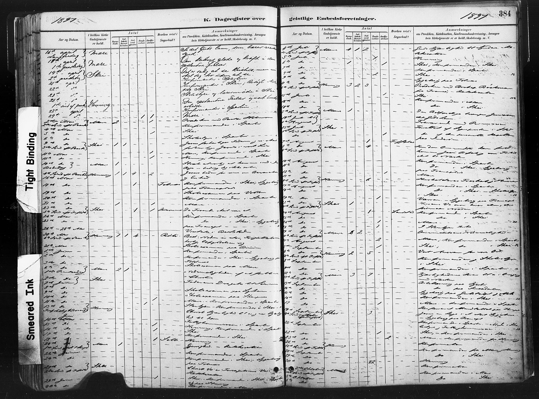 Ministerialprotokoller, klokkerbøker og fødselsregistre - Nord-Trøndelag, SAT/A-1458/735/L0351: Parish register (official) no. 735A10, 1884-1908, p. 384