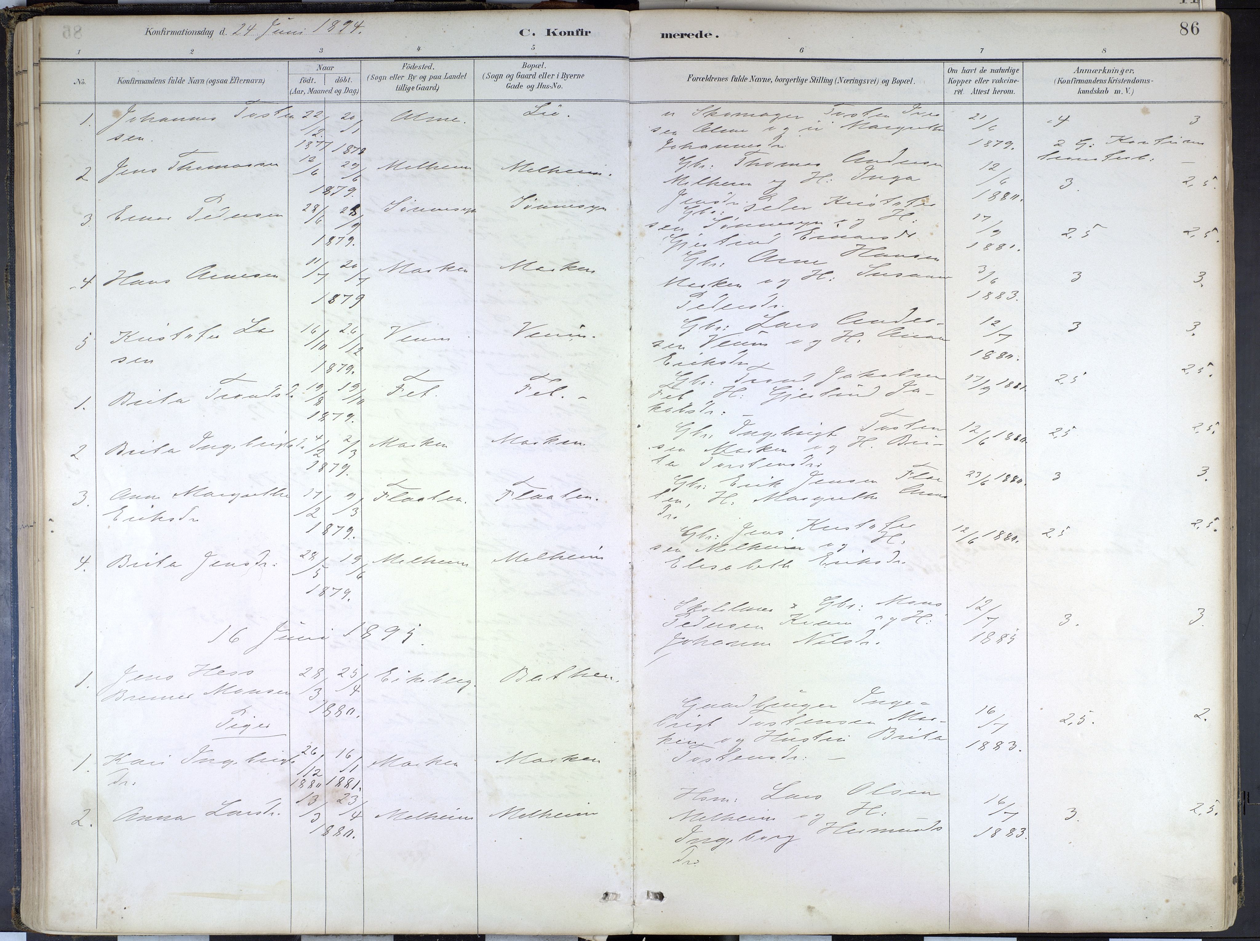Hafslo sokneprestembete, SAB/A-80301/H/Haa/Haad/L0001: Parish register (official) no. D 1, 1886-1934, p. 86