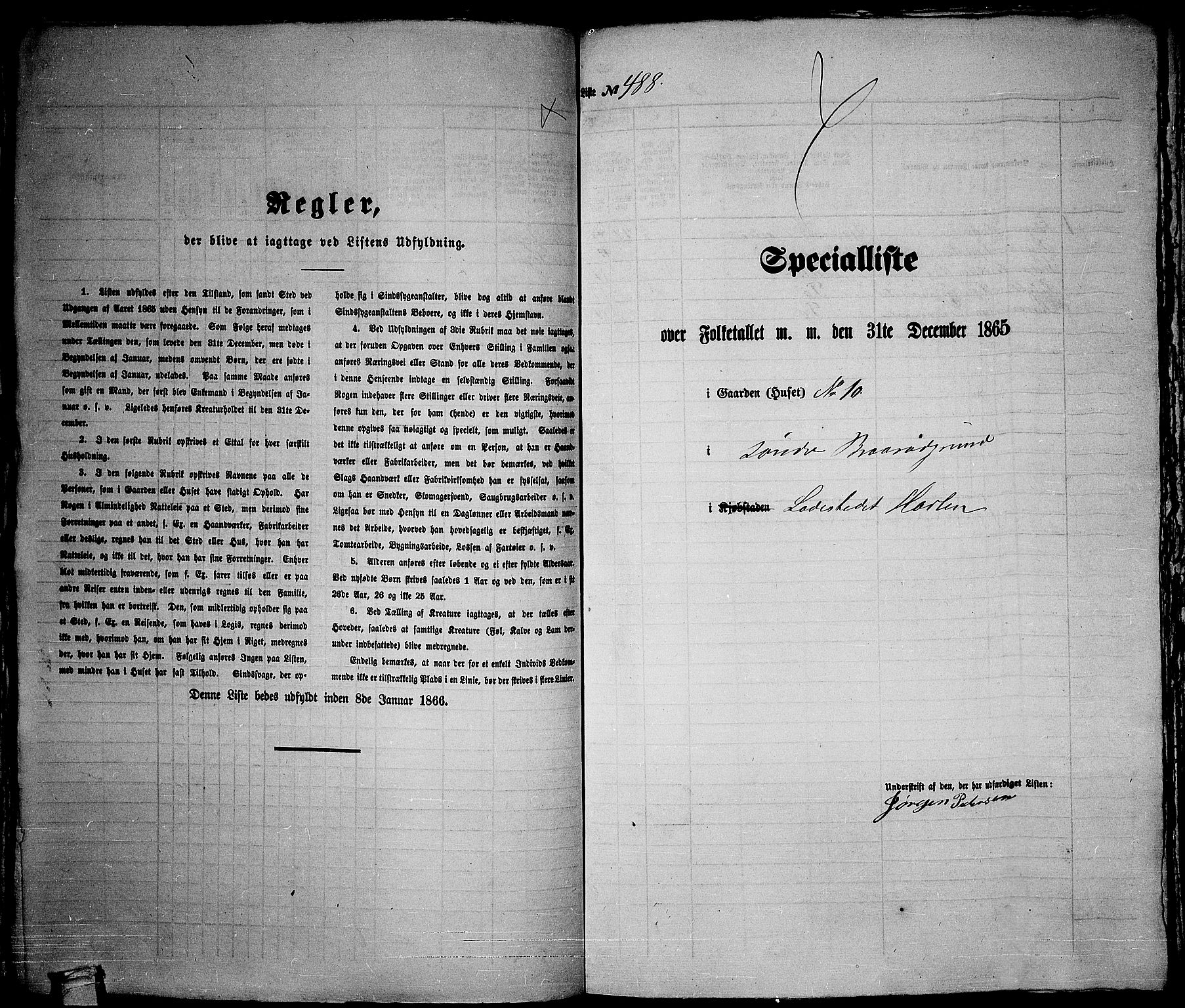 RA, 1865 census for Horten, 1865, p. 1019