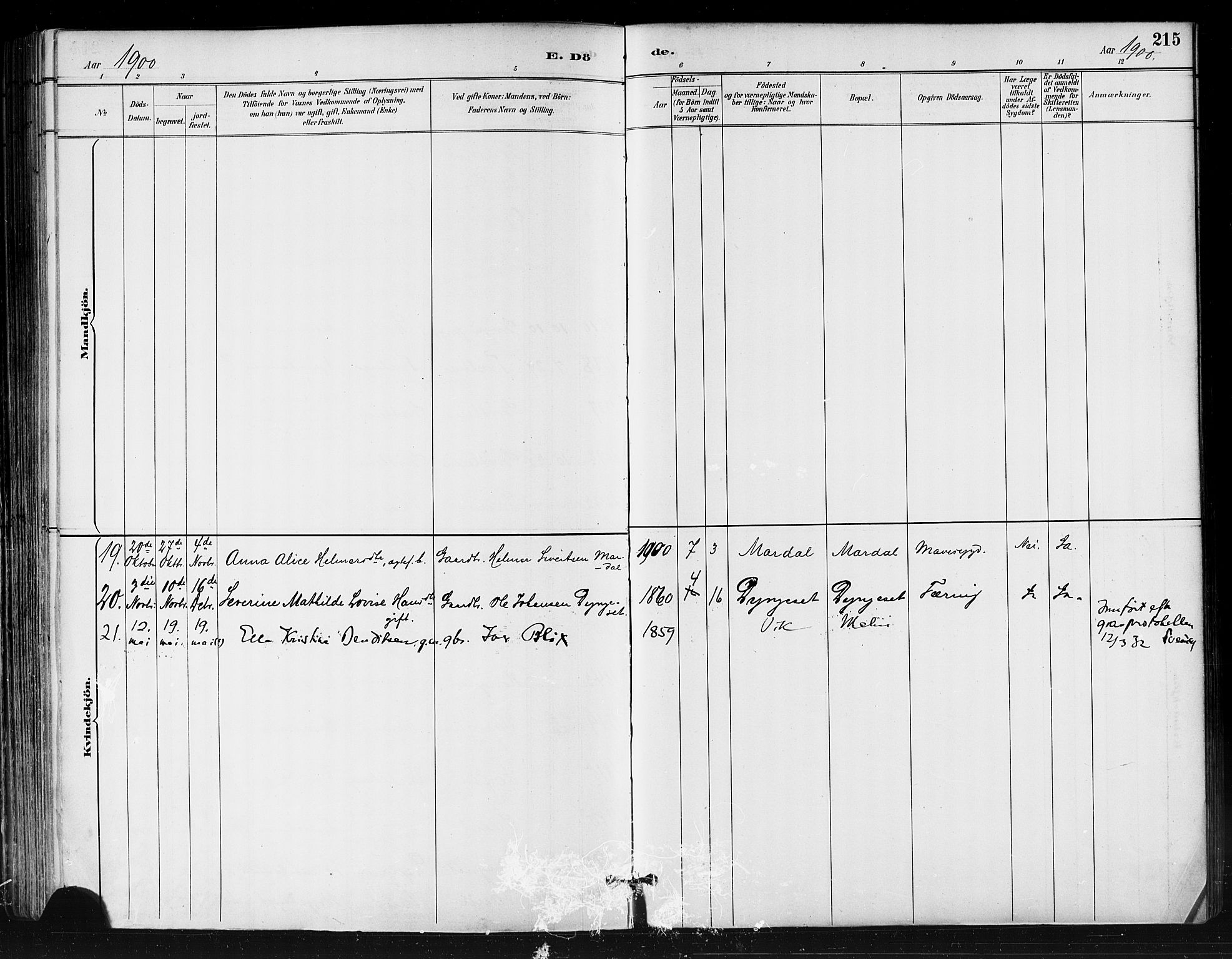 Ministerialprotokoller, klokkerbøker og fødselsregistre - Nordland, AV/SAT-A-1459/812/L0178: Parish register (official) no. 812A07, 1886-1900, p. 215